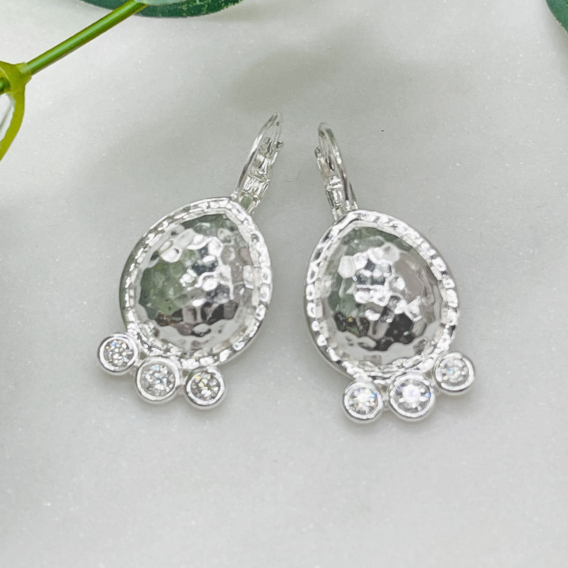 Silber-Ohrringe Boho mit Anhänger und Zirkonia Pink Sand Guyra