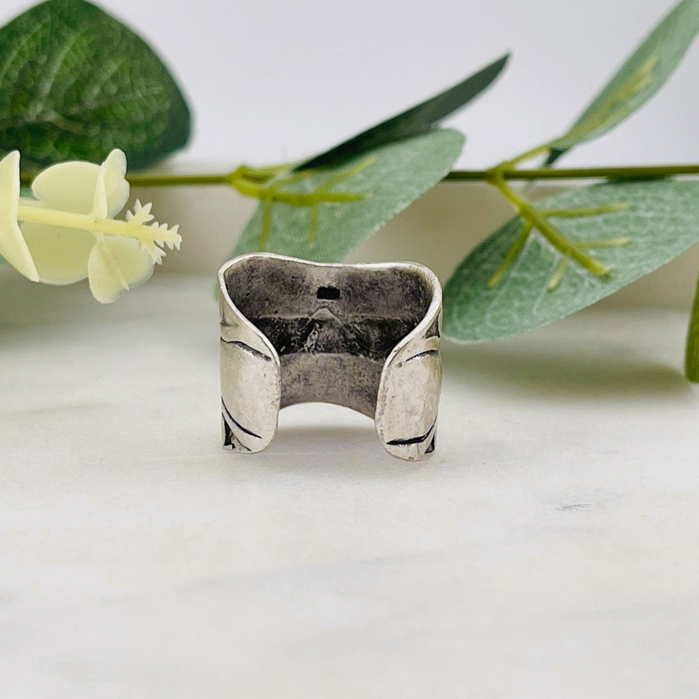 Breiter Boho Fingerring Silber Laya