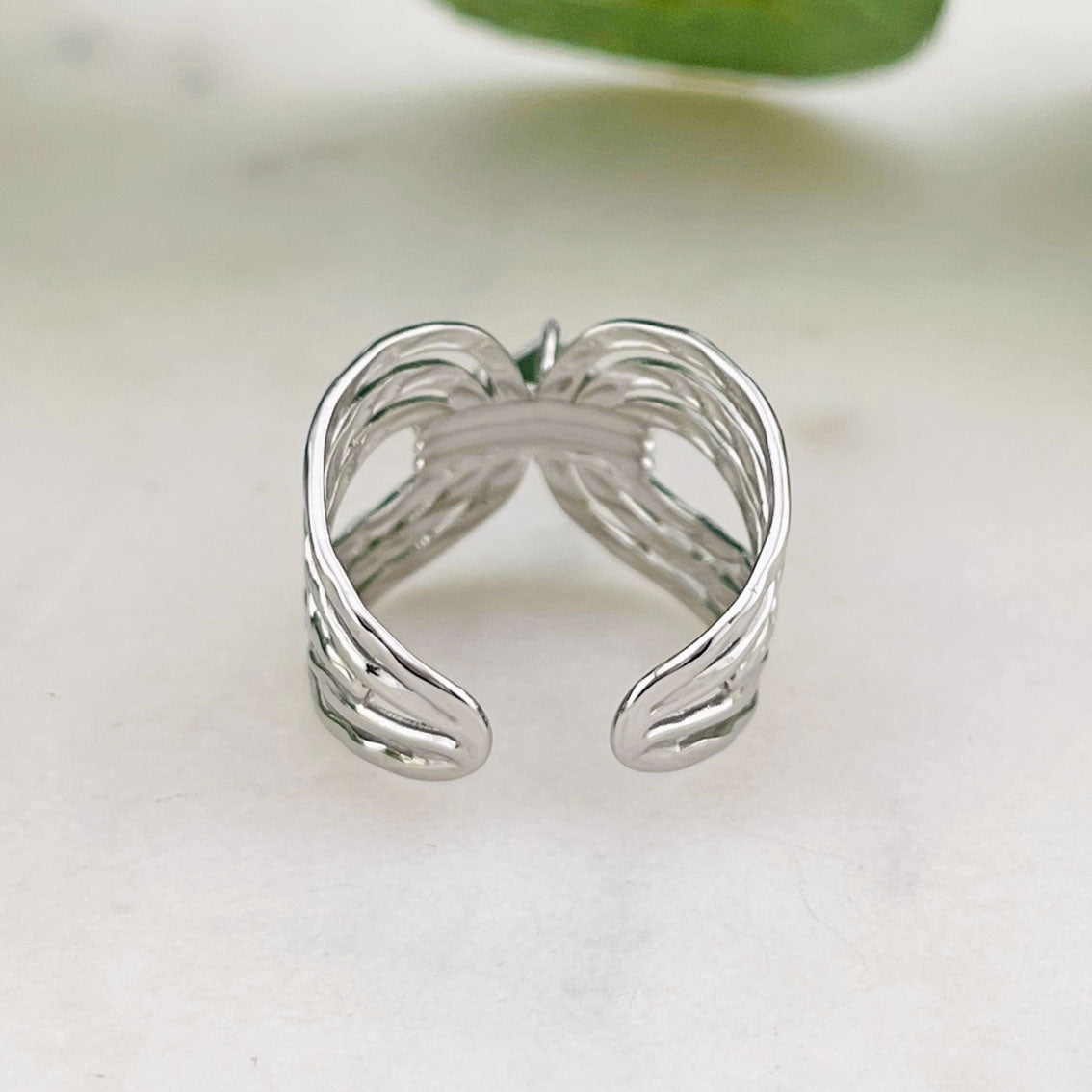 Breiter Silberring mit Zirkonia Stein Ligrette