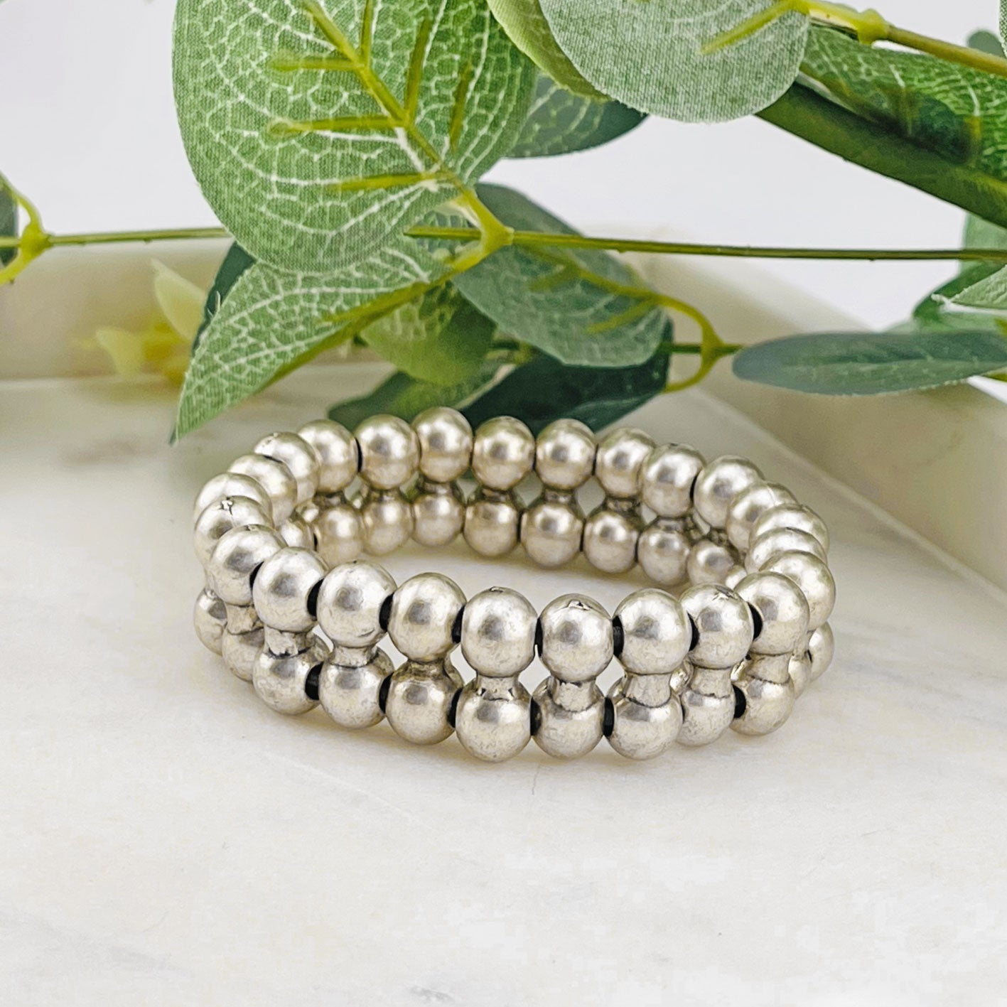Elastisches Boho-Armband Zamak mit Sterling Silber 925 Josina