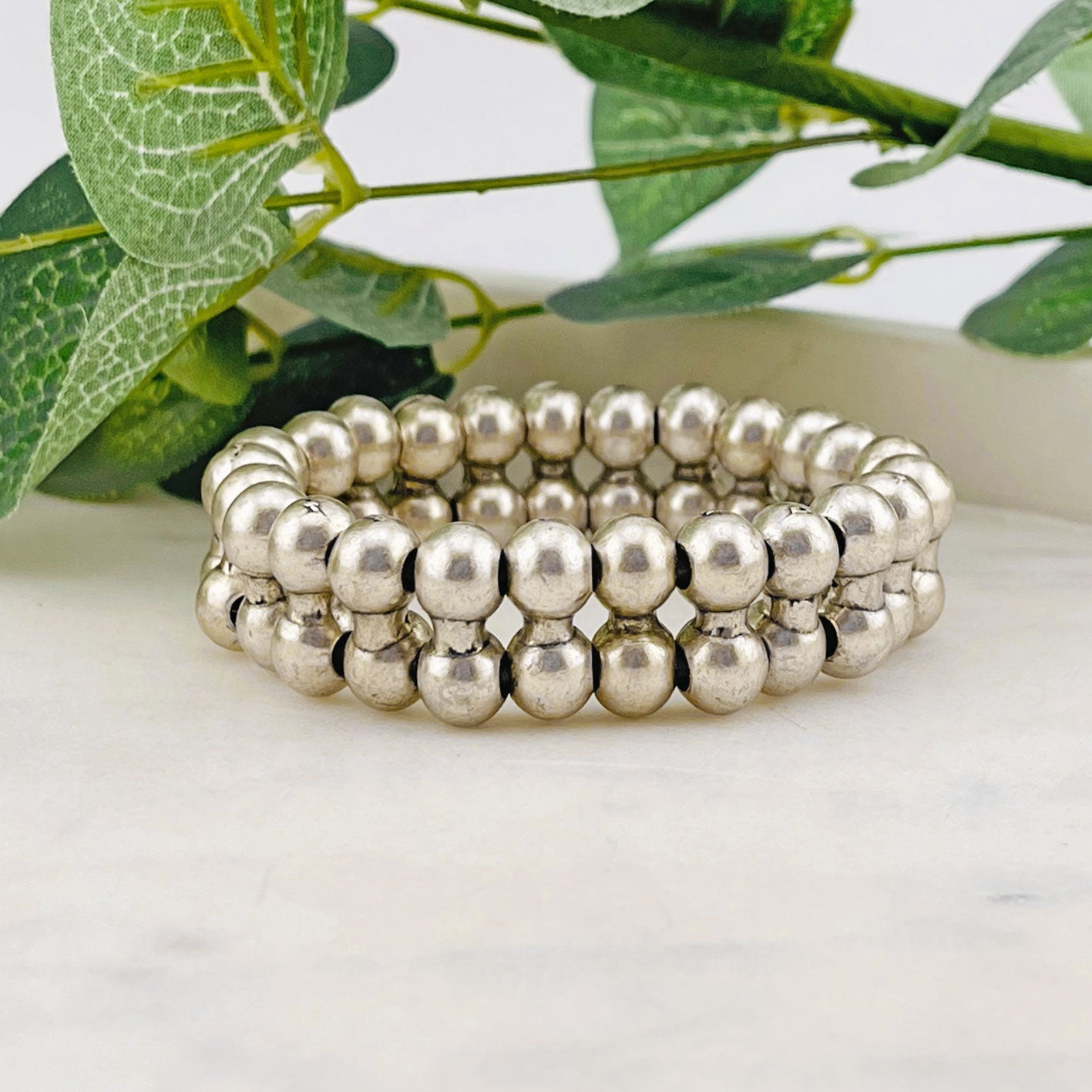 Elastisches Boho-Armband Zamak mit Sterling Silber 925 Josina