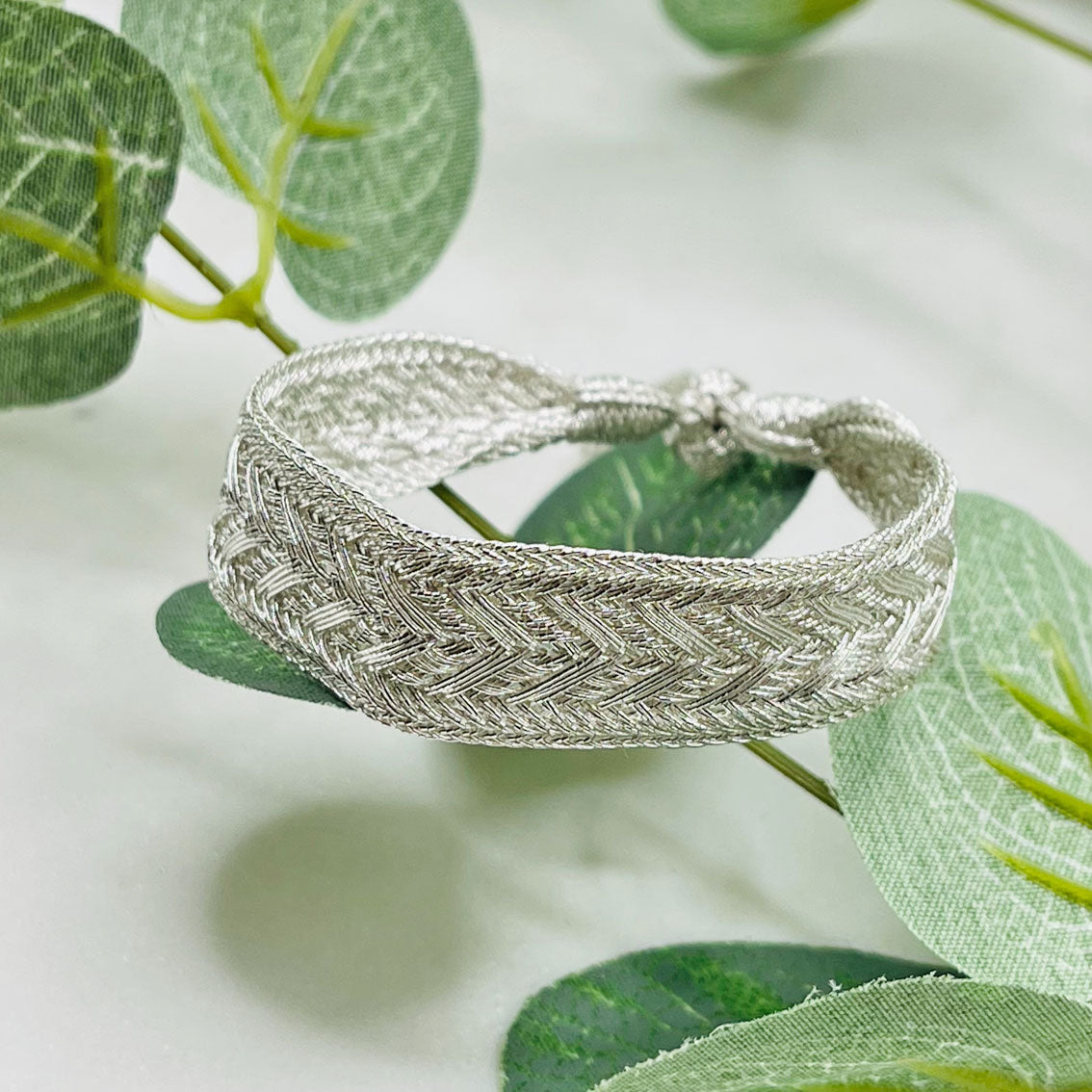 Gewobenes Maayaz-Armband in Silber - Mint Aylay