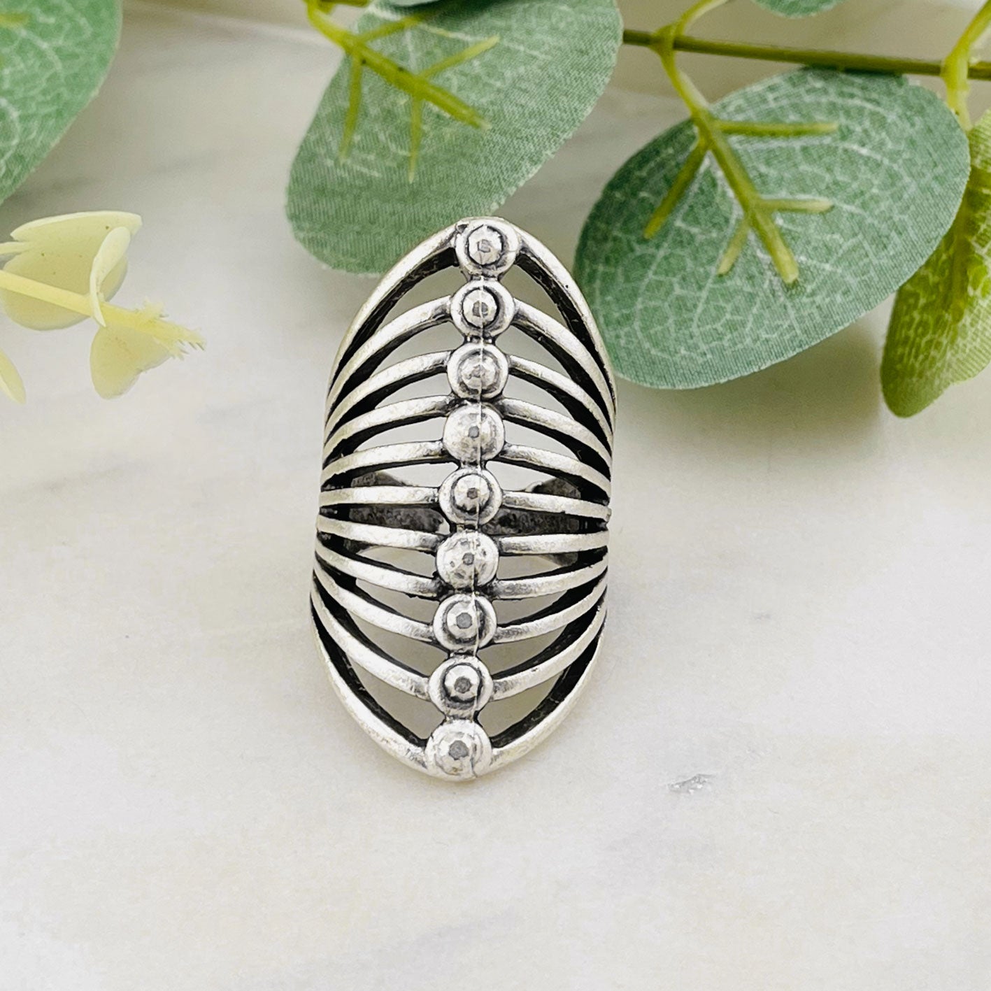 Grosser Silberring Antik Style Iska