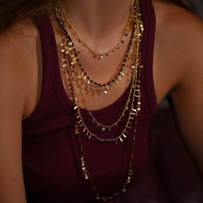 Goldene Halsketten Boho-Style