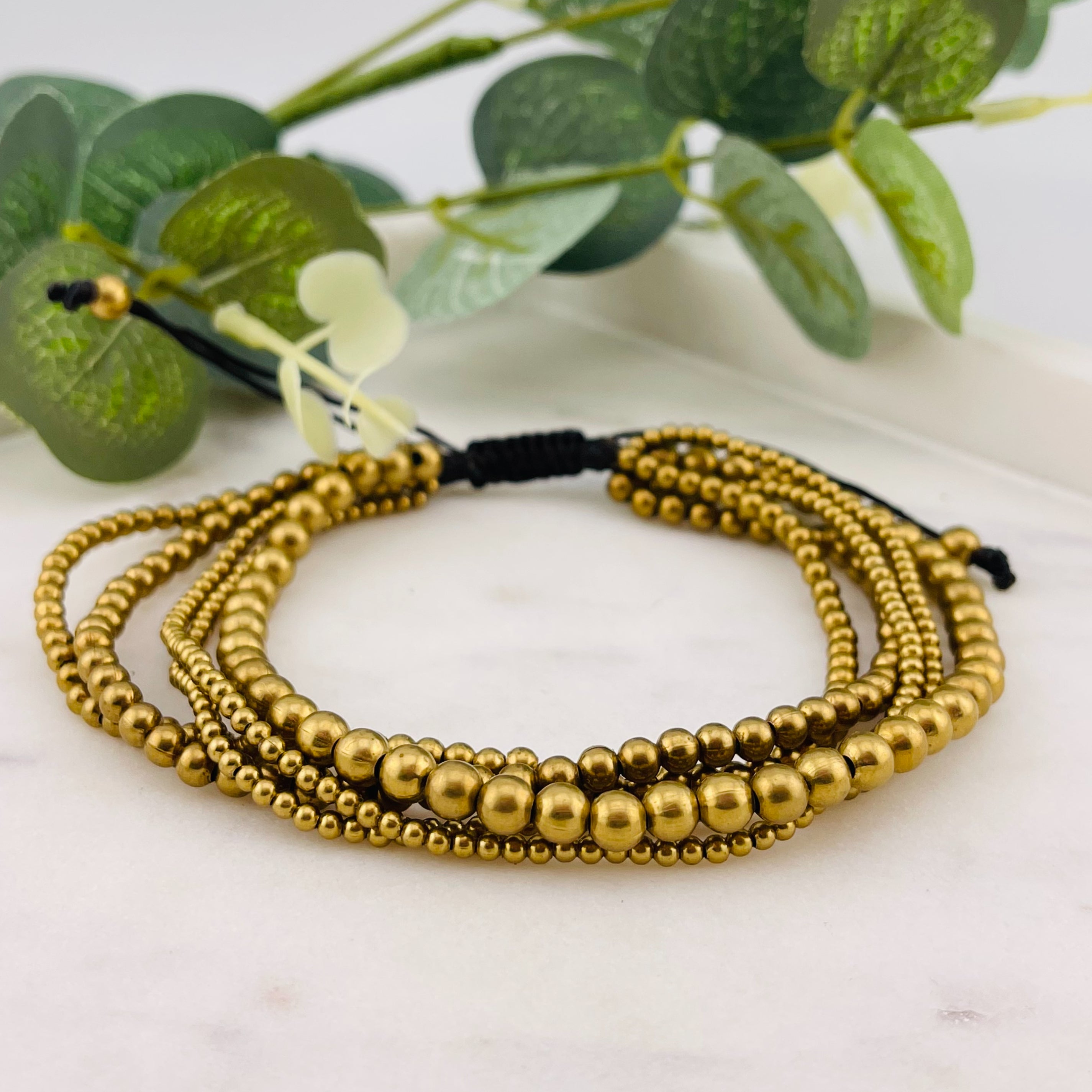 Hippie Fusskettchen mit Goldperlen Suri