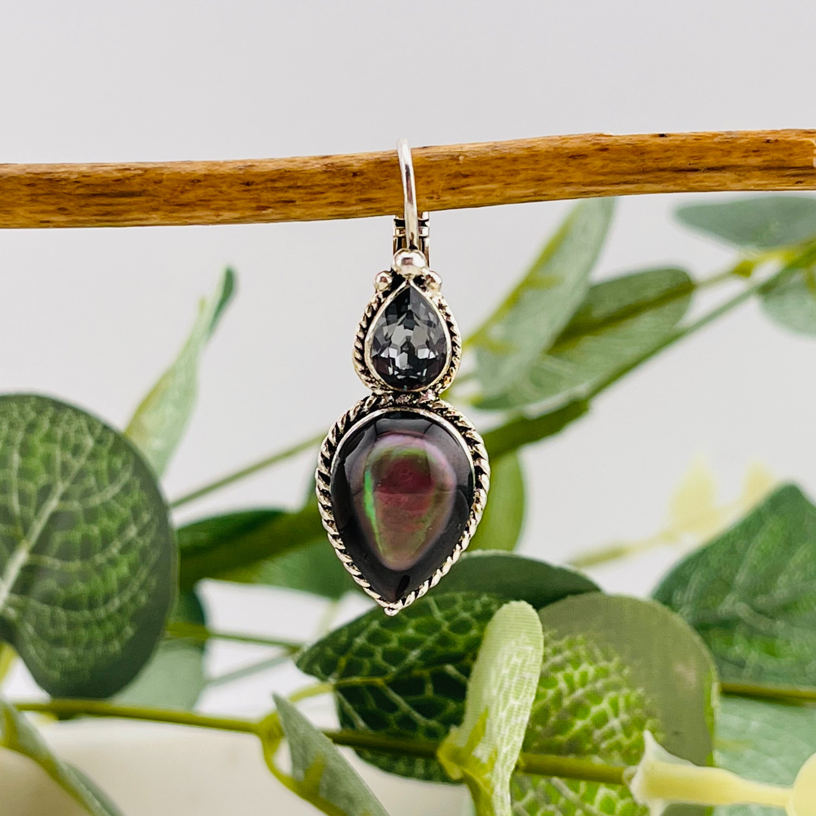 Une Ligne Ohrringe Silber mit Swarovski Boho Lydia
