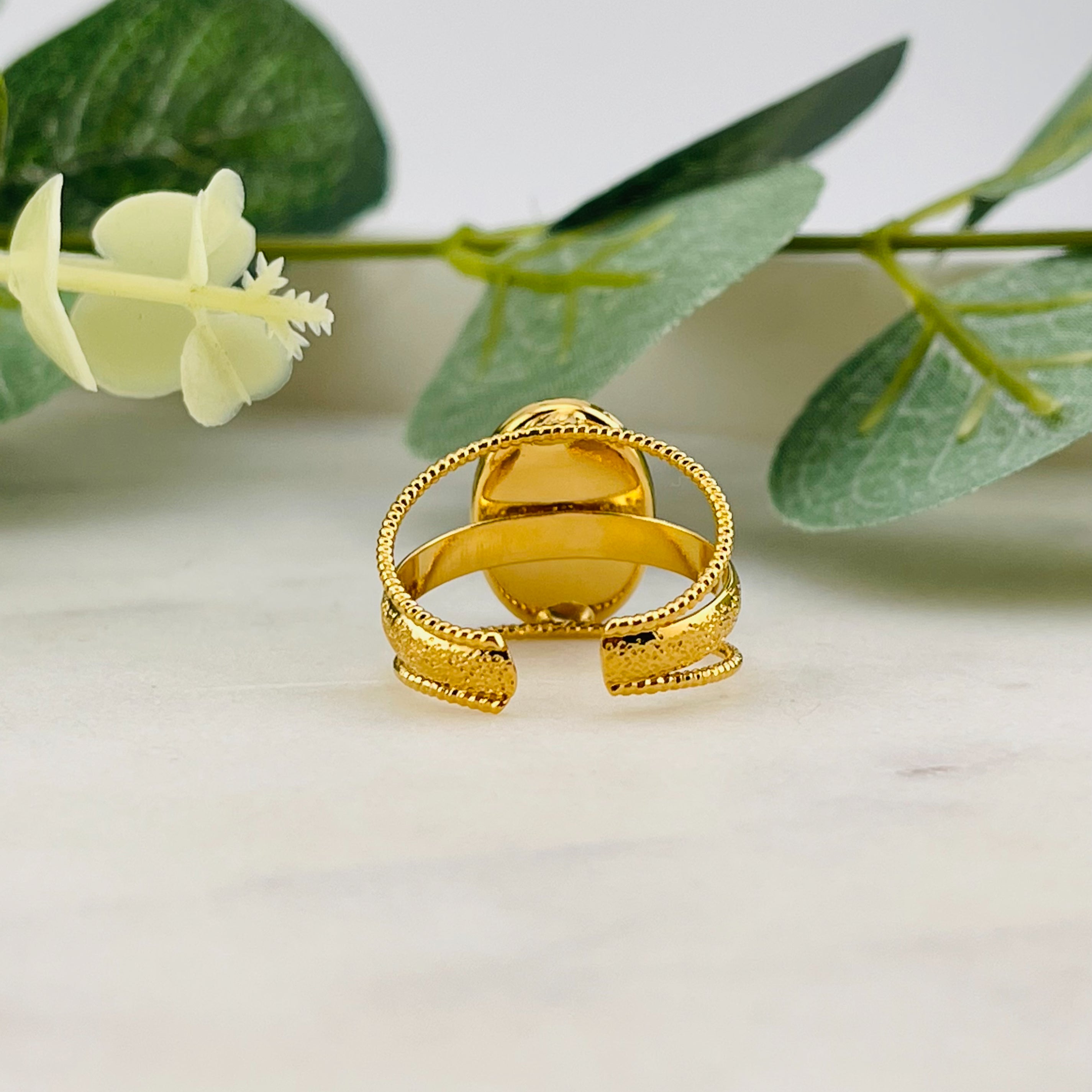 Goldring mit Achat Stein Sila