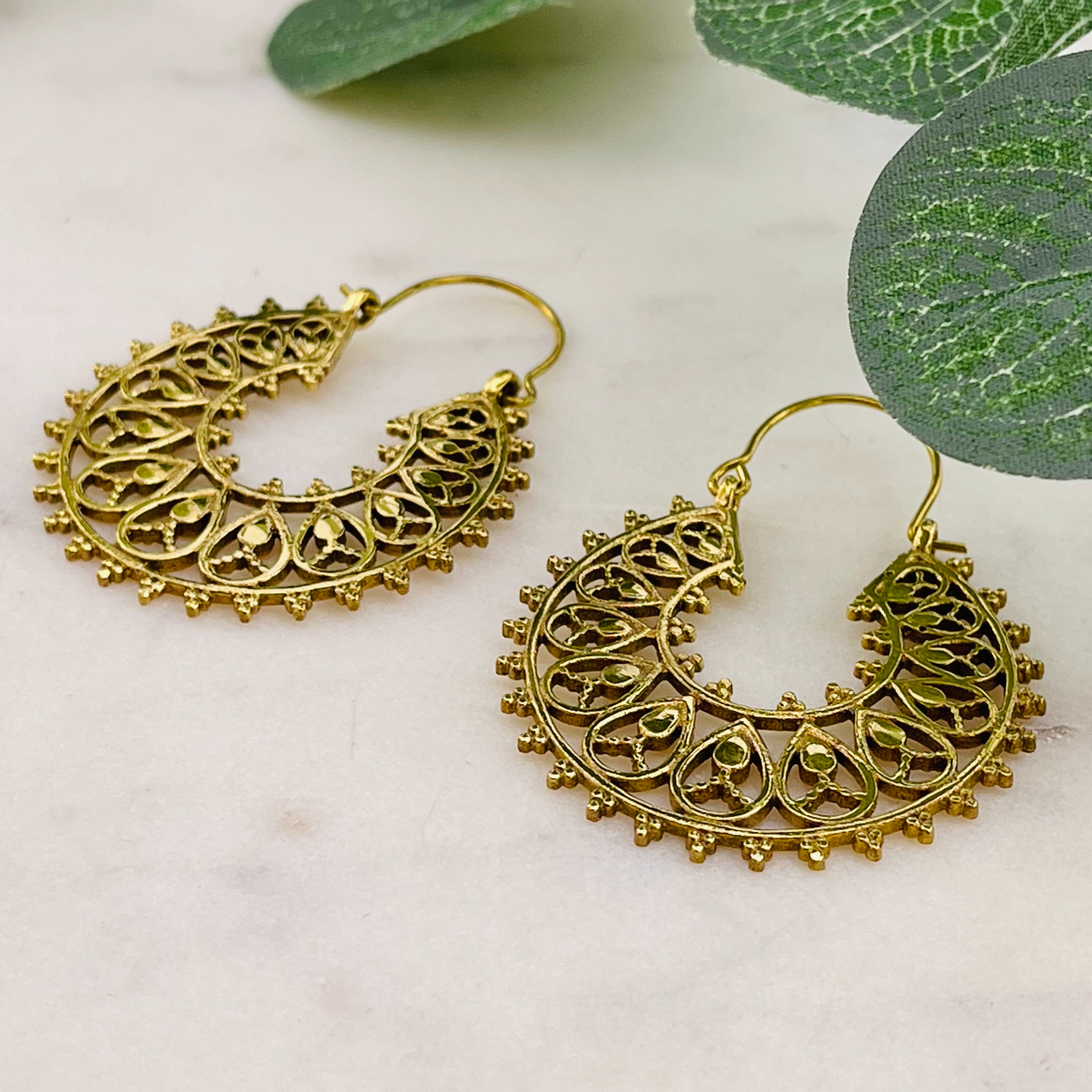 Goldene Hippie-Ohrringe im indischen Boho-Style Sophia