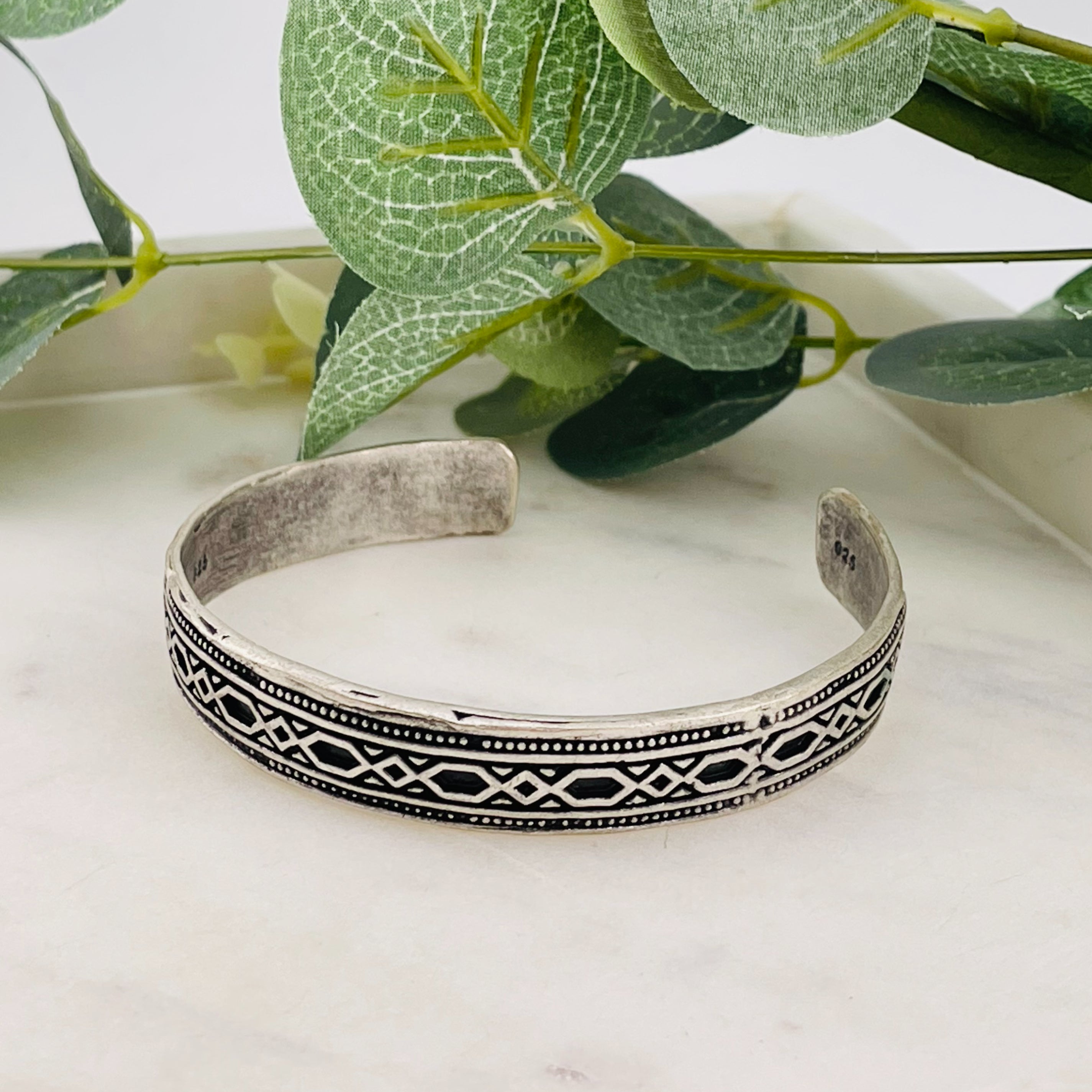 Silberne Boho-Armspange aus Zamak FabiFabi