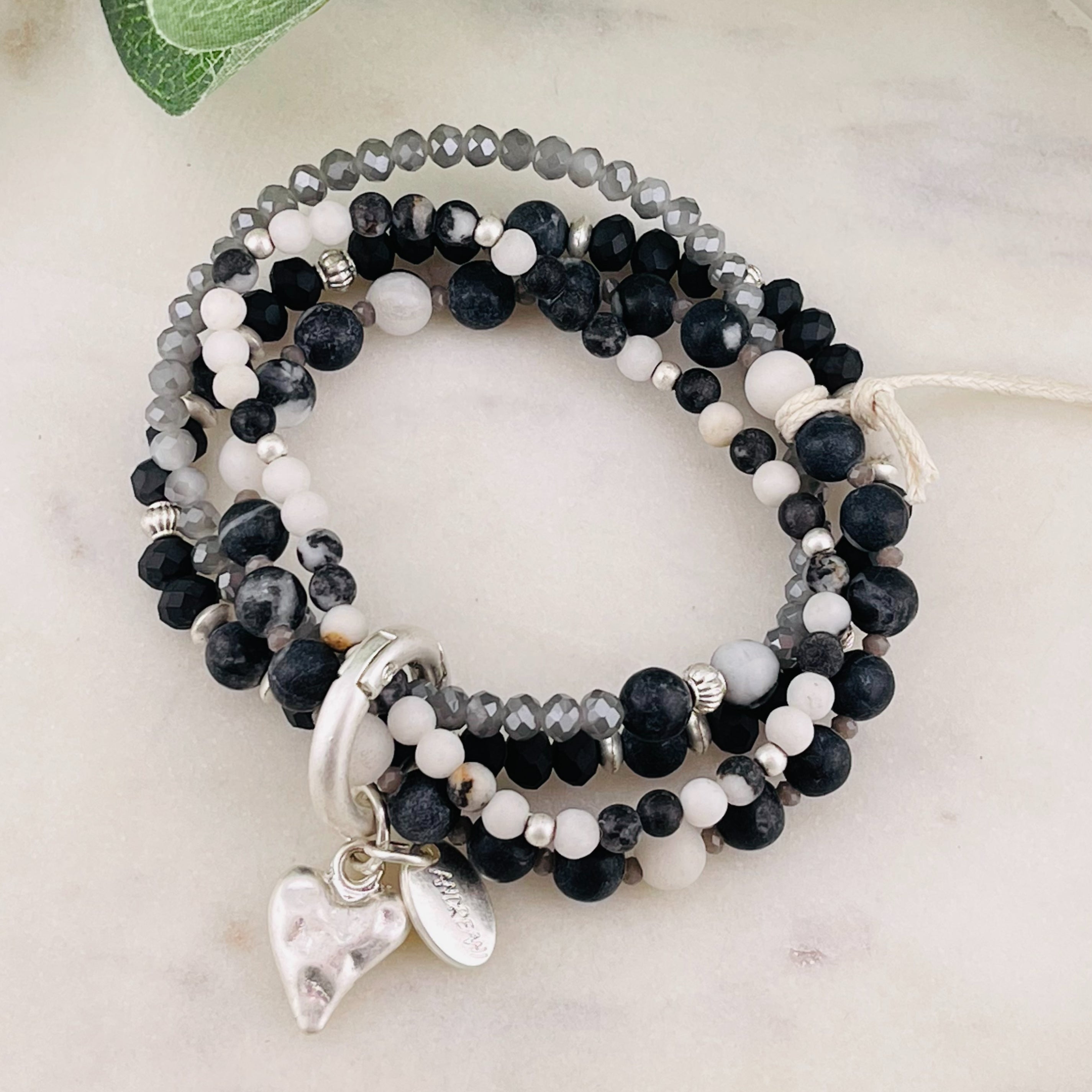 Elastisches Multistrang Steinperlen-Armband Jaspis Bahia