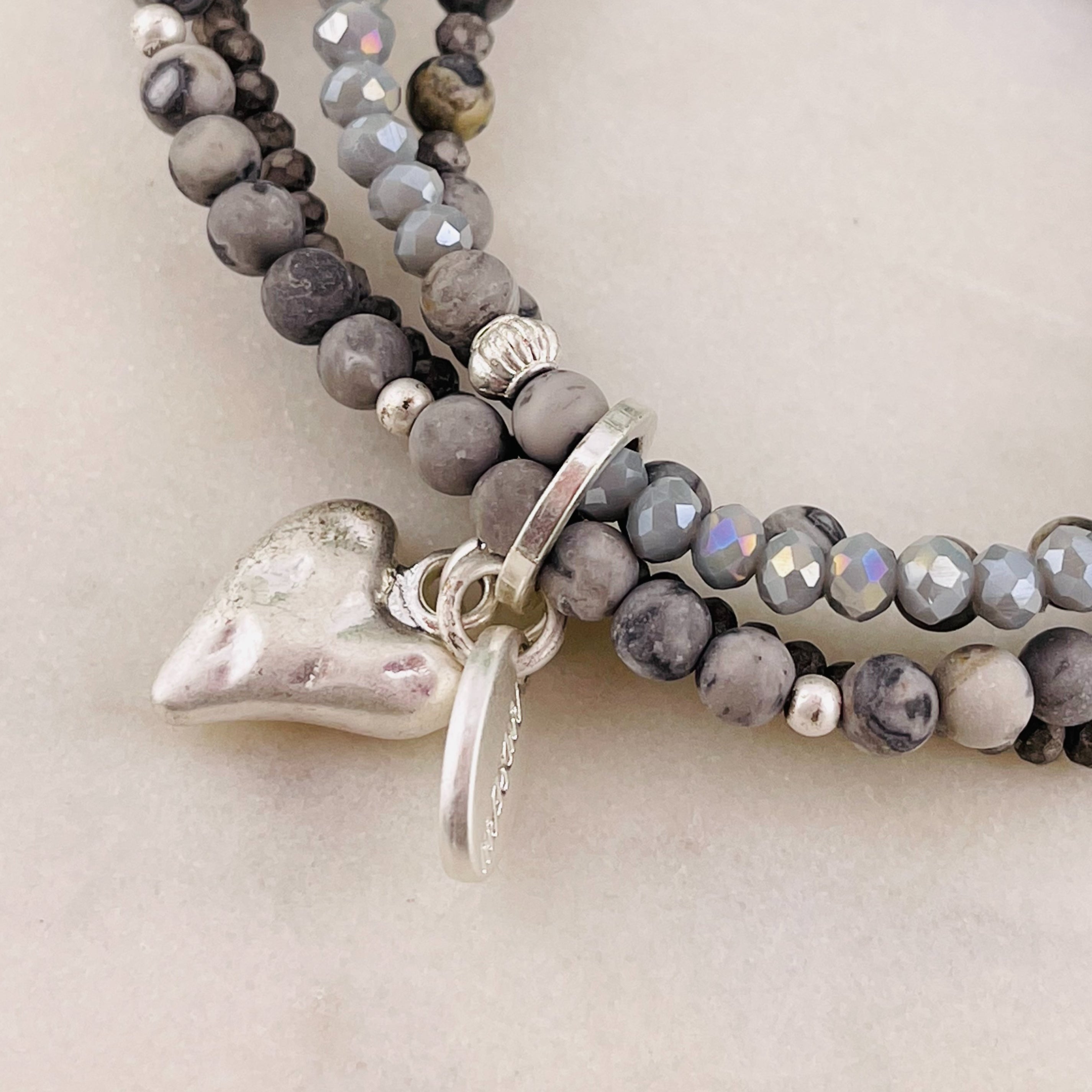 Elastisches Multistrang Steinperlen-Armband Picasso Jaspis Vidaly