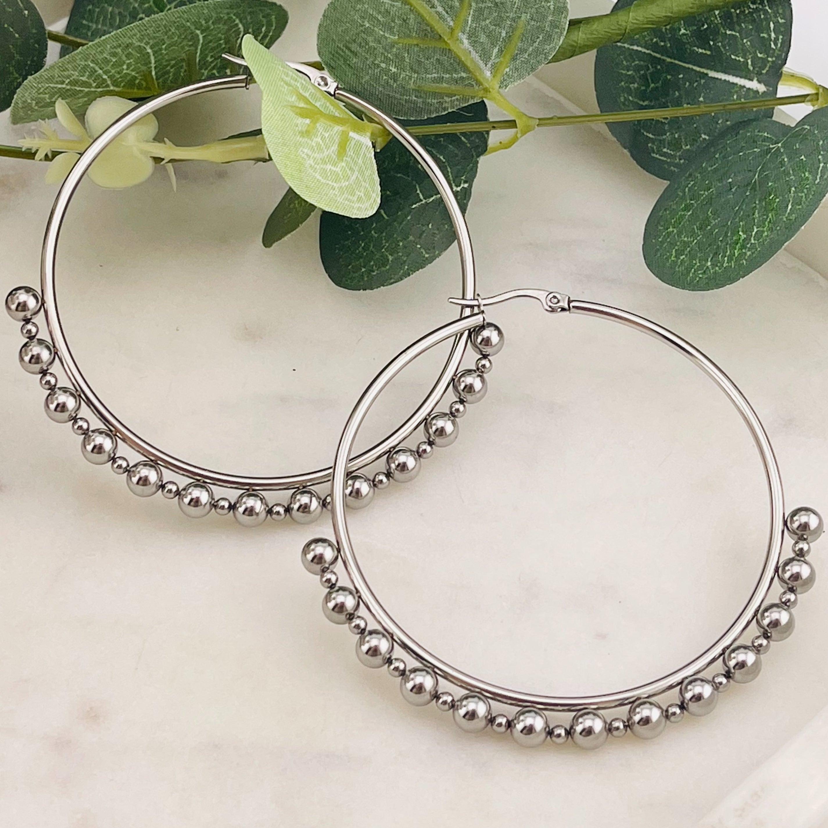 Grosse Reifenohrringe Silber Boho-Style Chirurgenstahl Kim