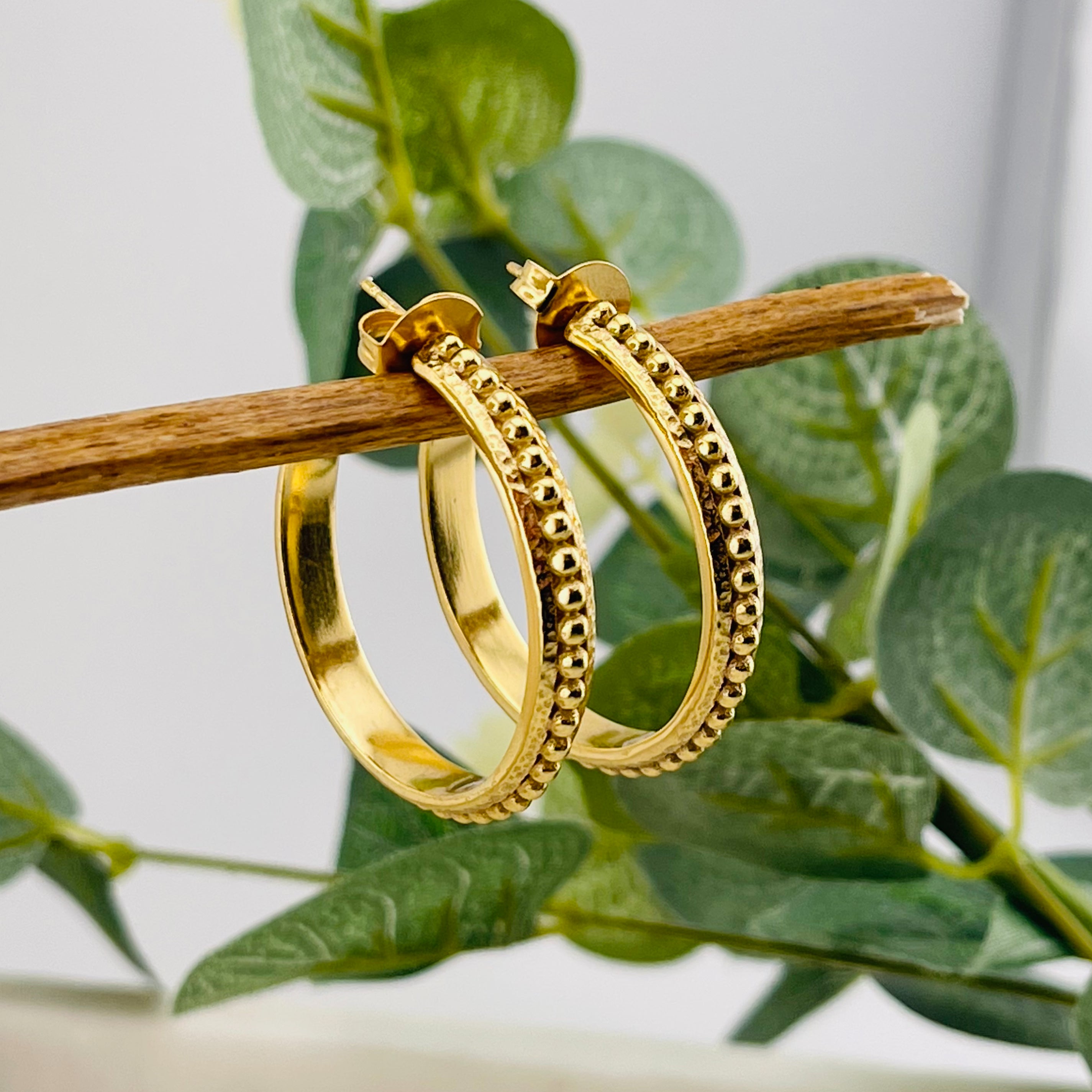 Pink Sand Creolen-Ohrringe Gold Boho-Style Clara