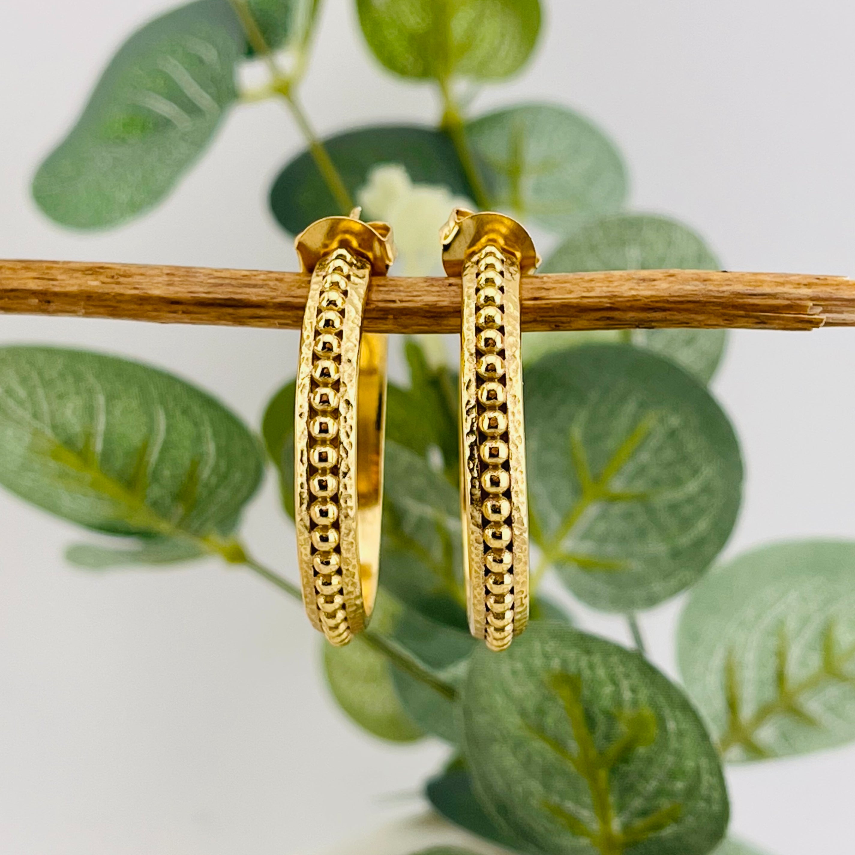 Pink Sand Creolen-Ohrringe Gold Boho-Style Clara