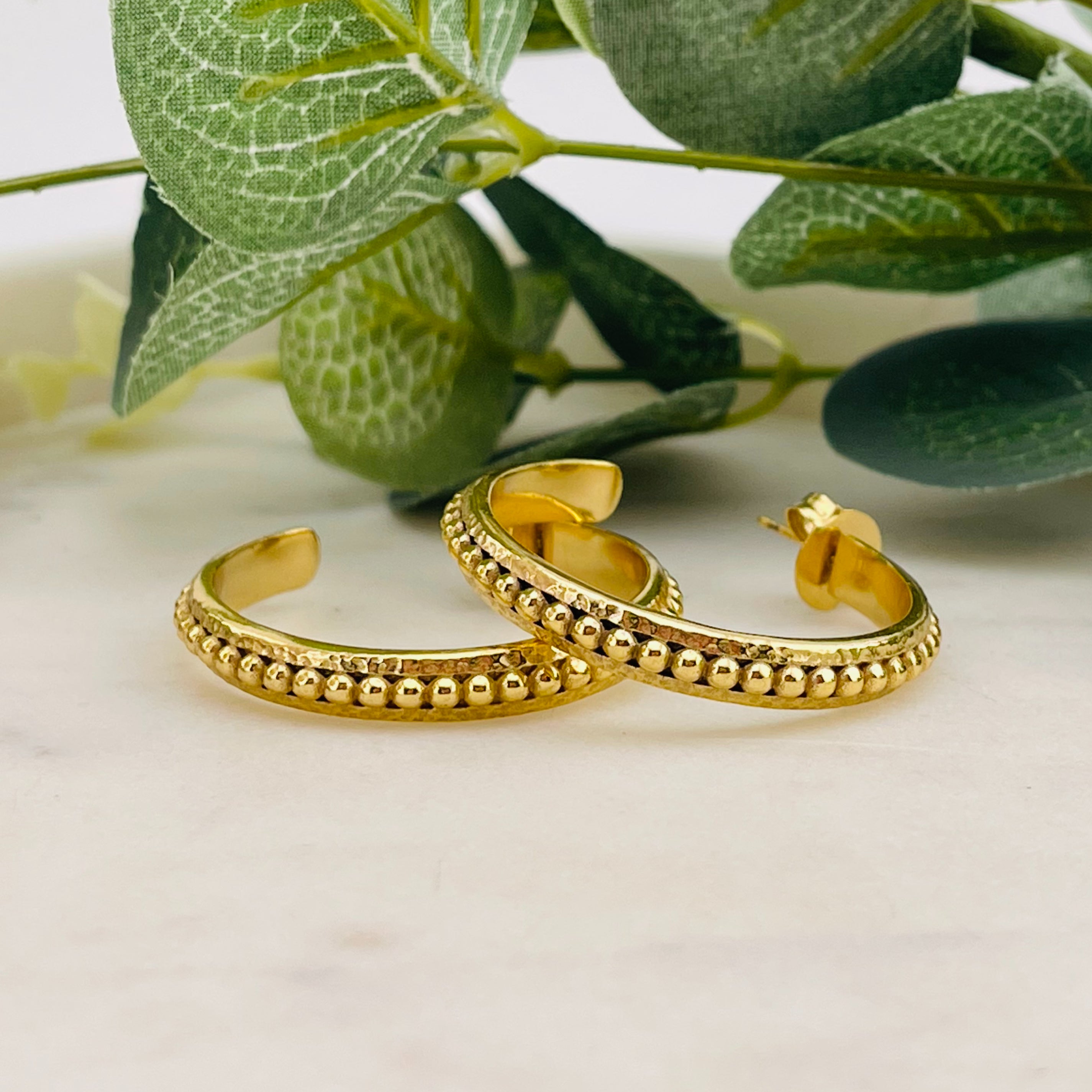Pink Sand Creolen-Ohrringe Gold Boho-Style Clara