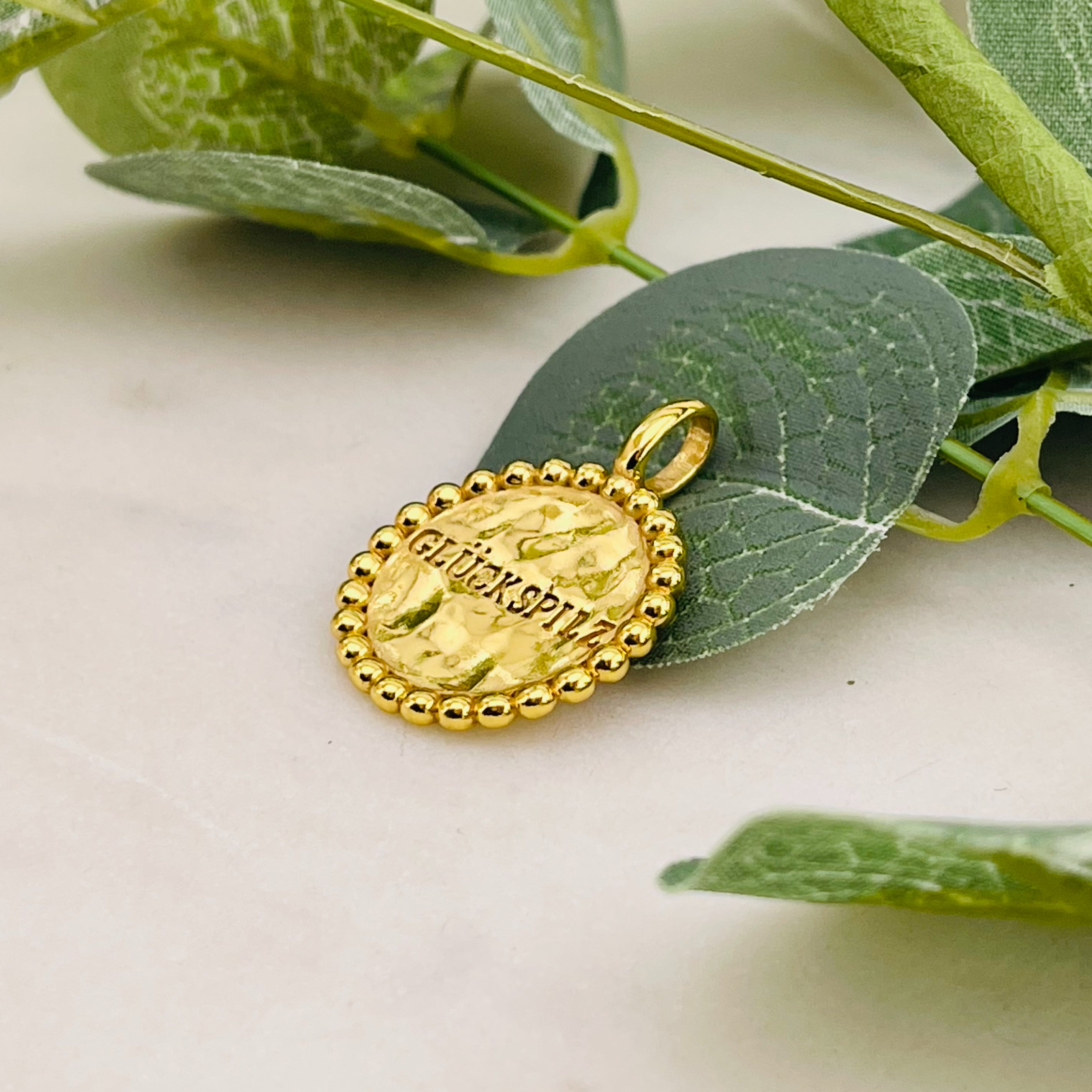 Anhänger für Ketten oder Schlüsselbund Gold Glückspilz