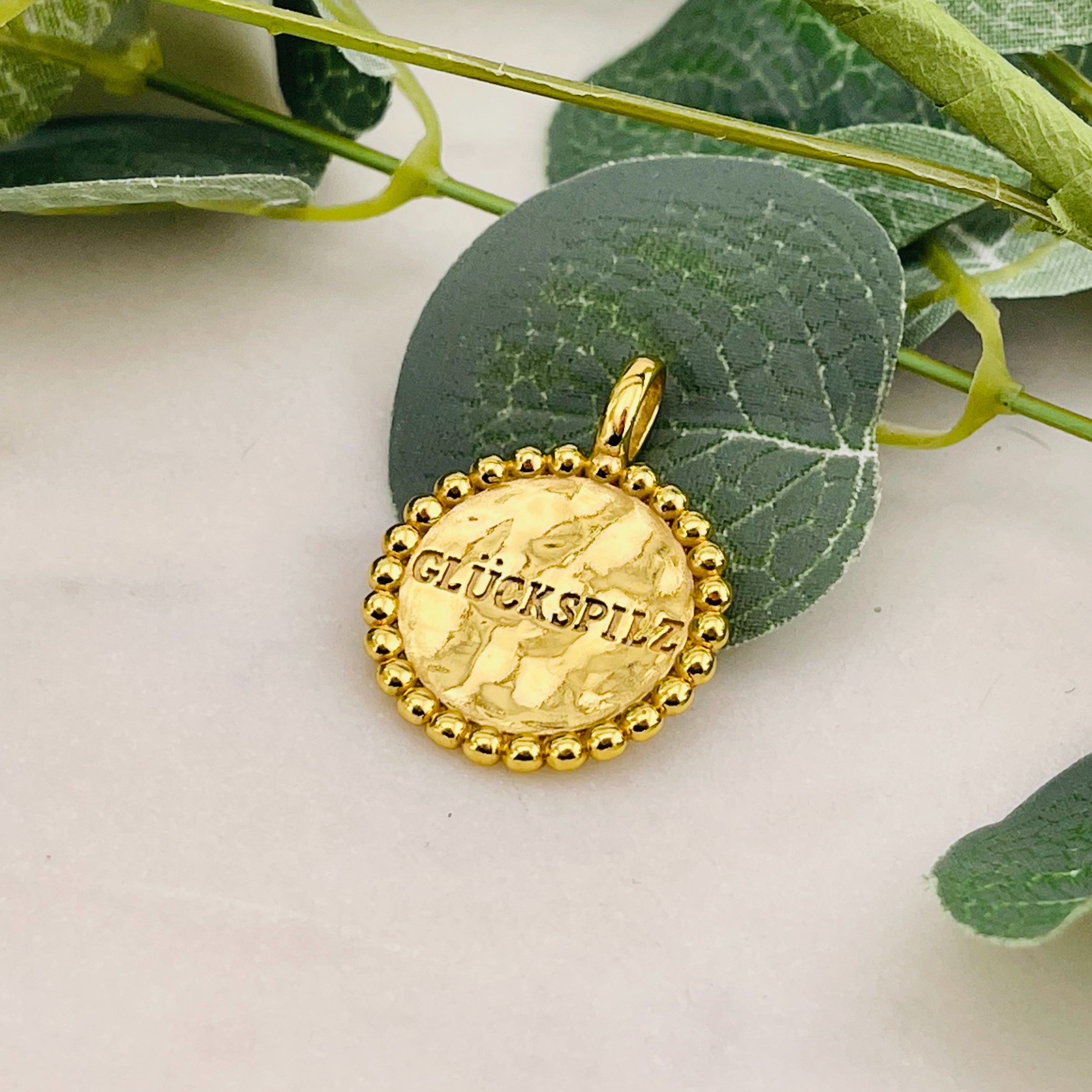 Anhänger für Ketten oder Schlüsselbund Gold Glückspilz