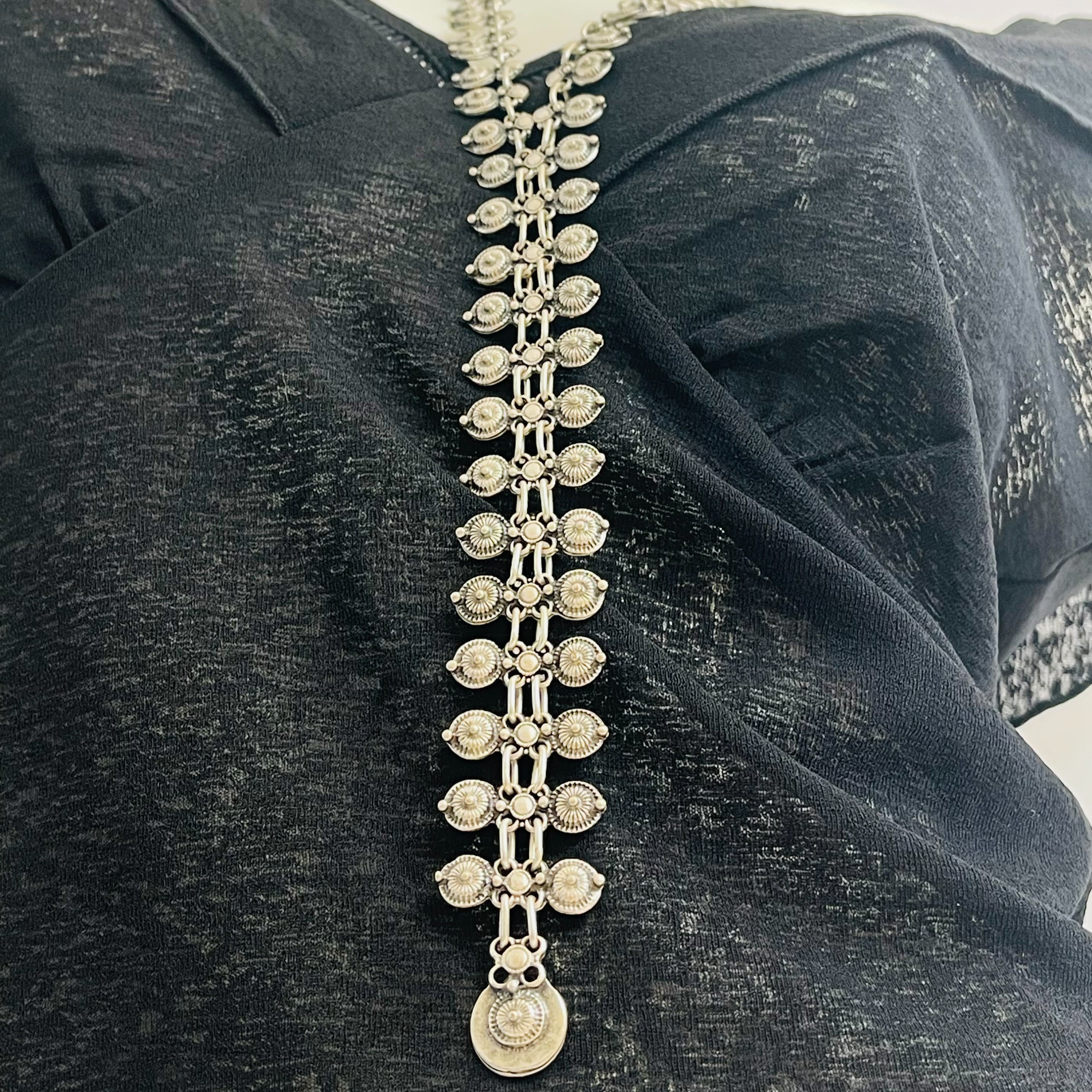 Lange Lariat Y-Halskette Silber Boho Sam