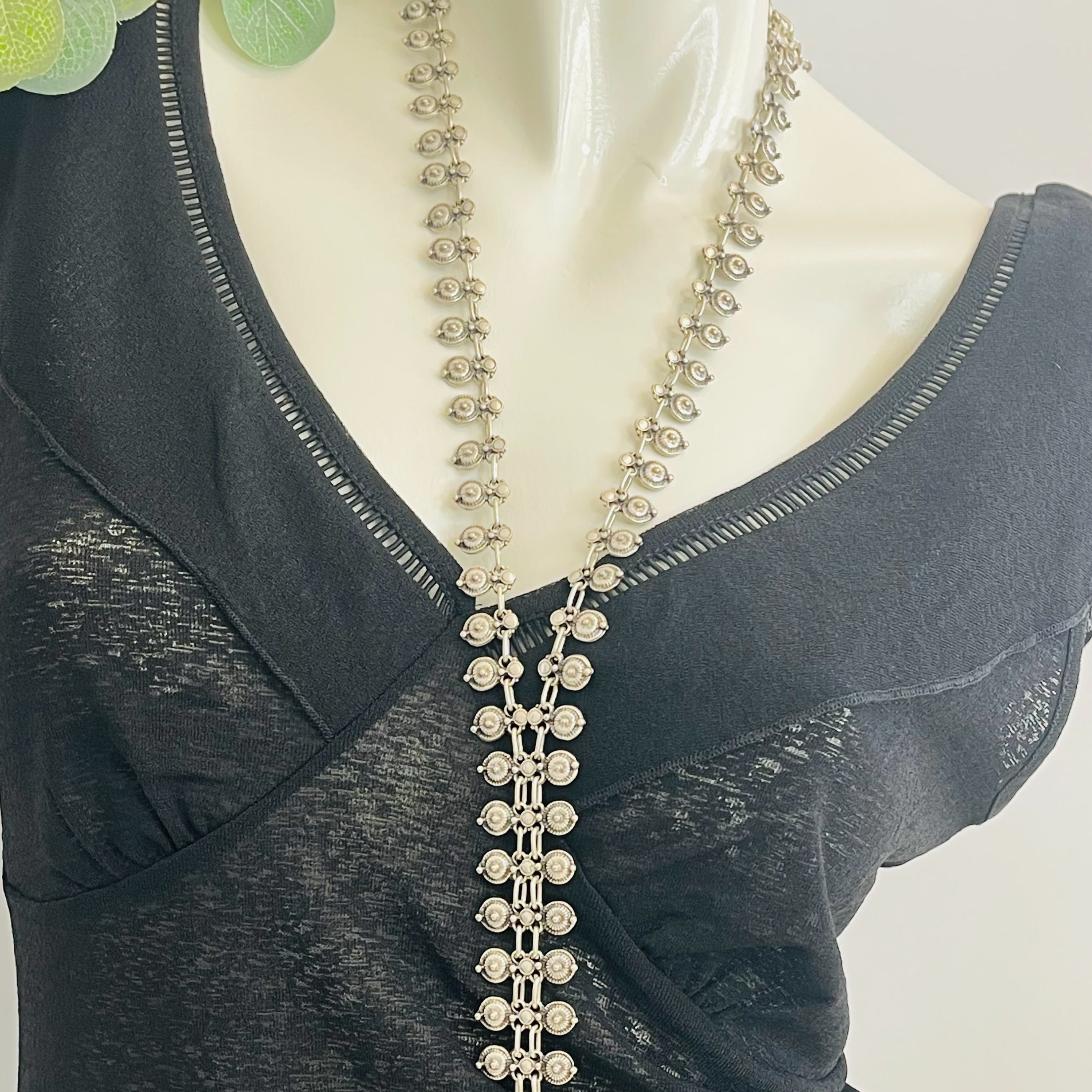Lange Lariat Y-Halskette Silber Boho Sam