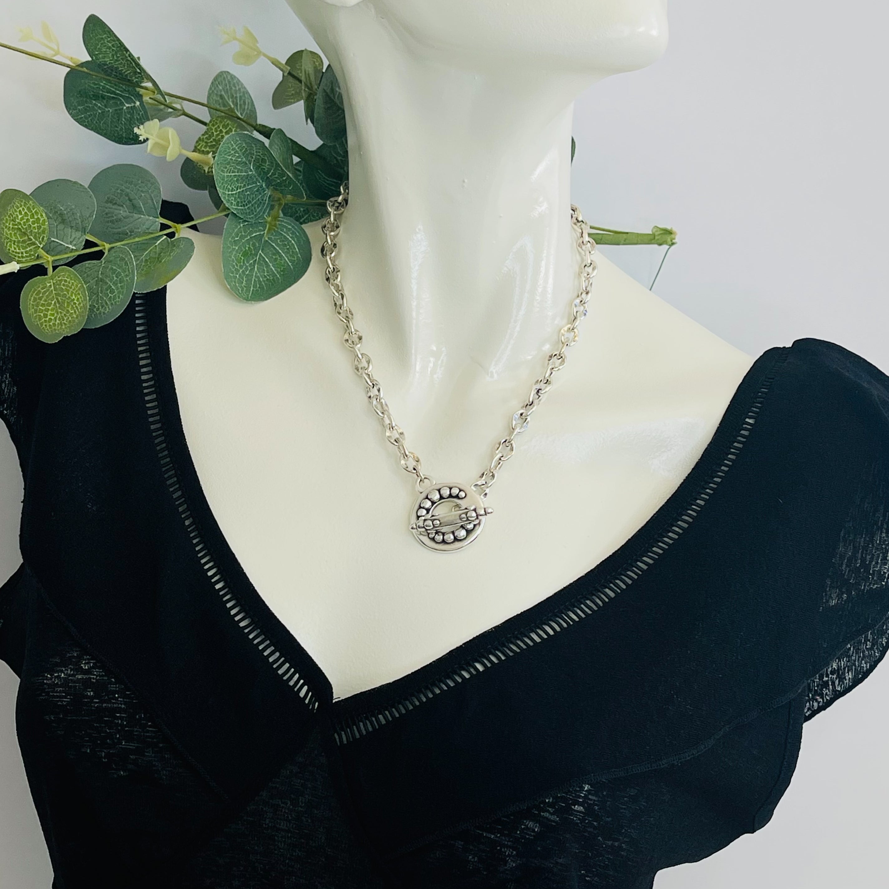 Silberne Halskette im Industrial Look Riva