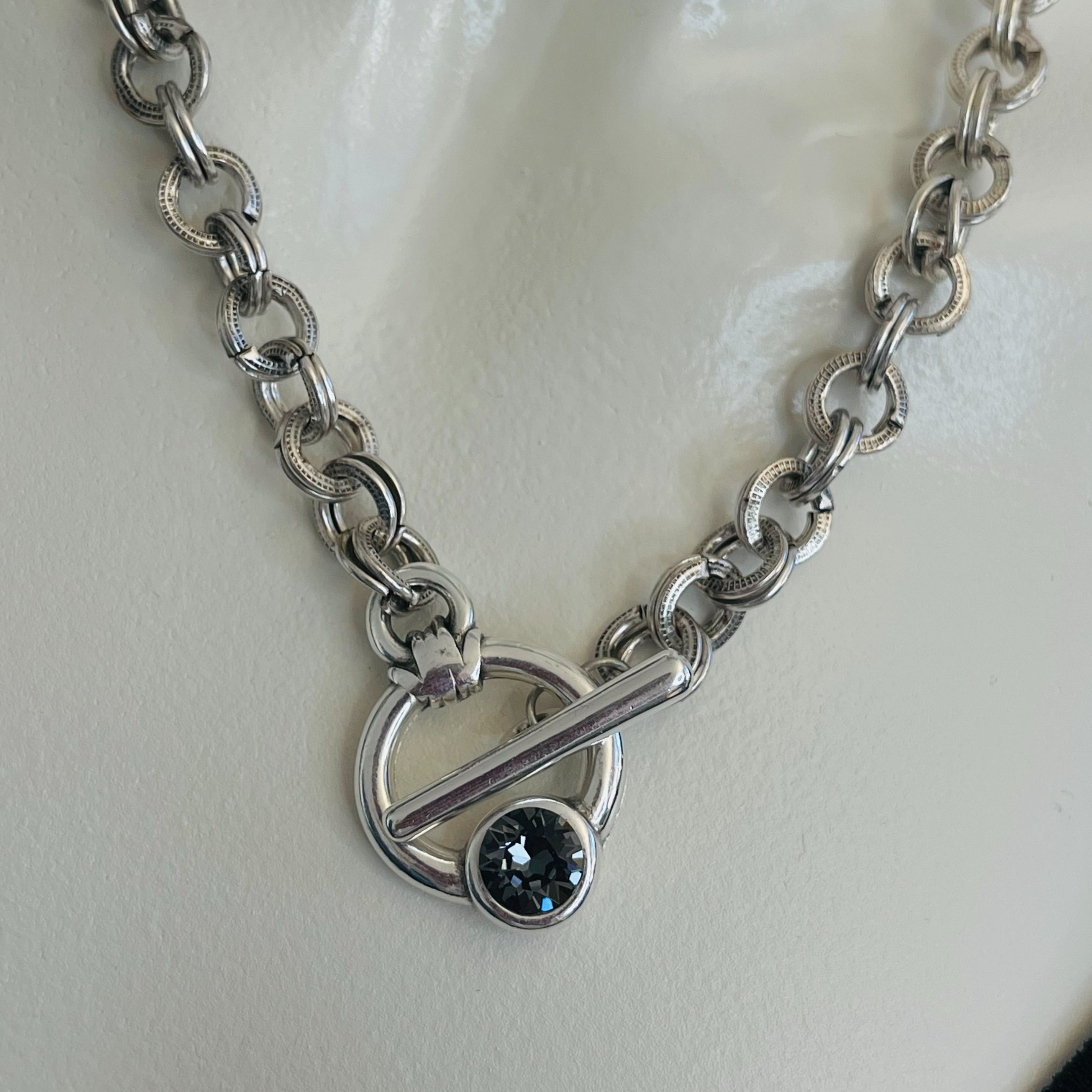 Urban Style Halskette Silber mit blauem Swarovski Hermine