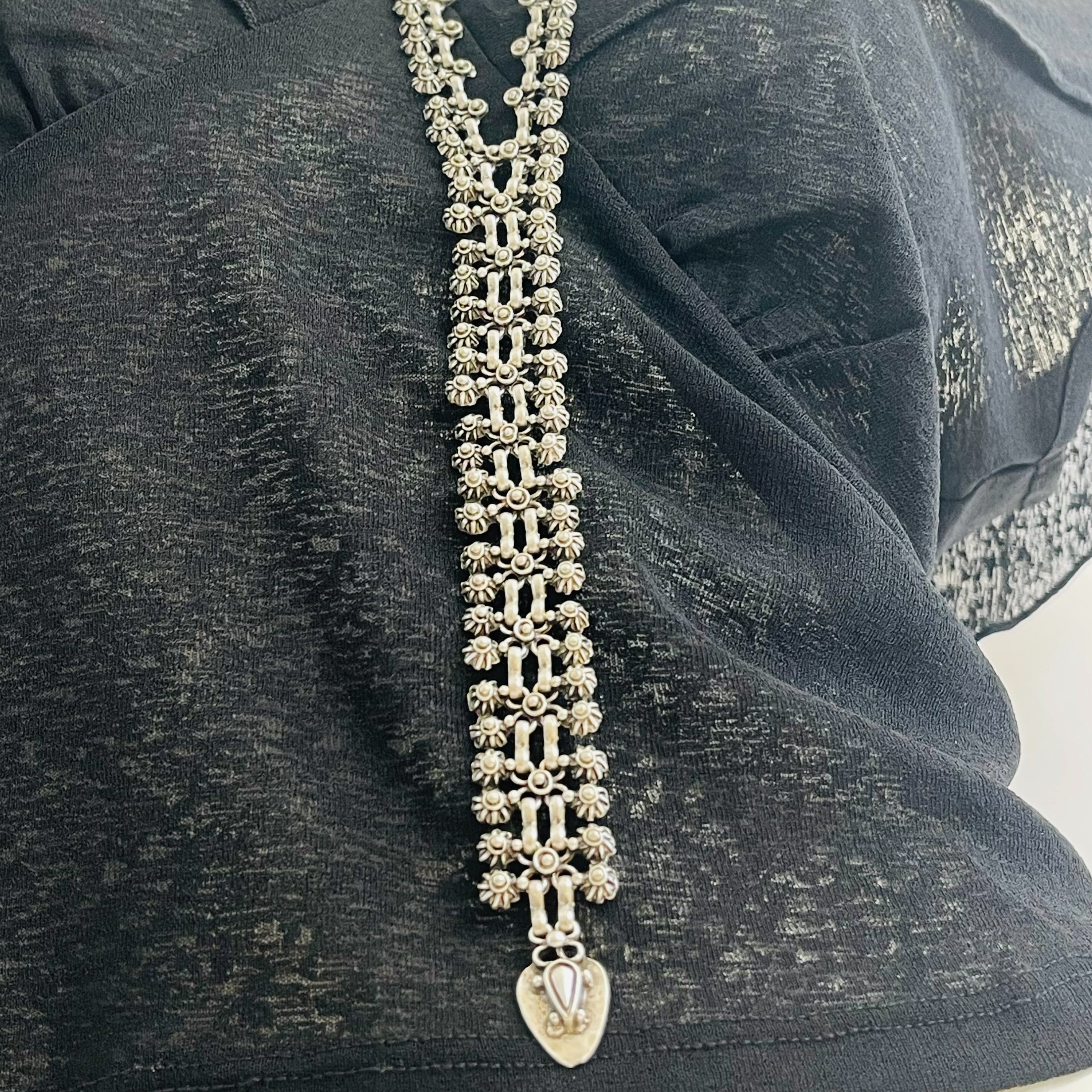 Lange Lariat Y-Halskette Silber Boho Maline