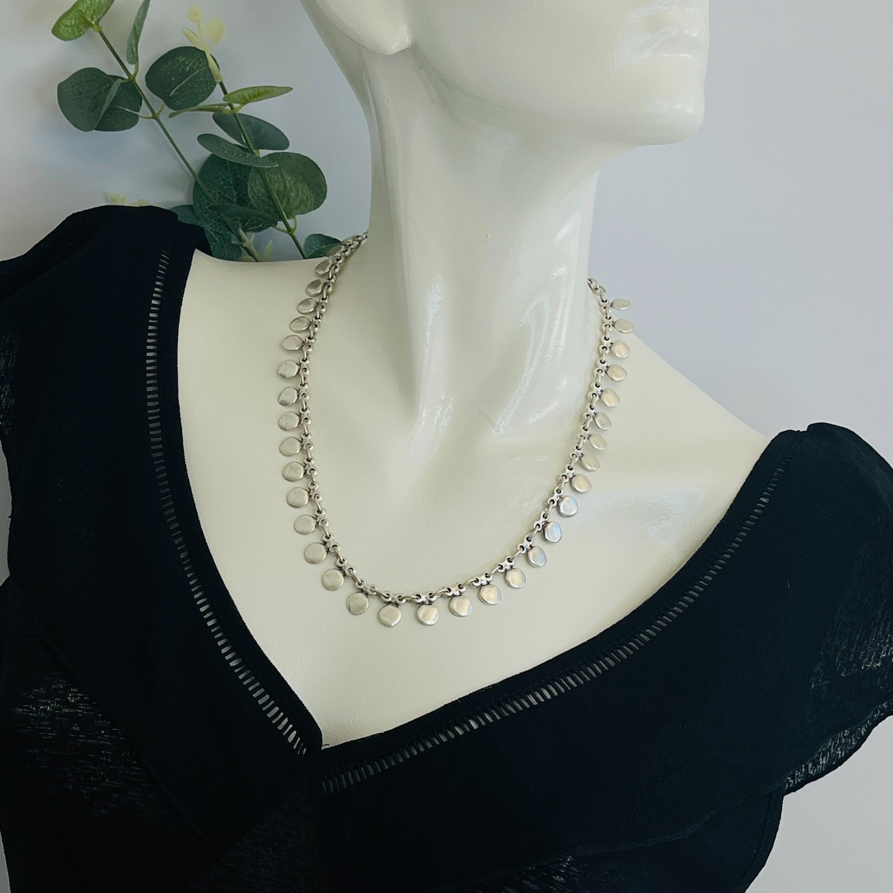 Silber Halskette mit Plättchen-Anhängern Boho-Style Lori