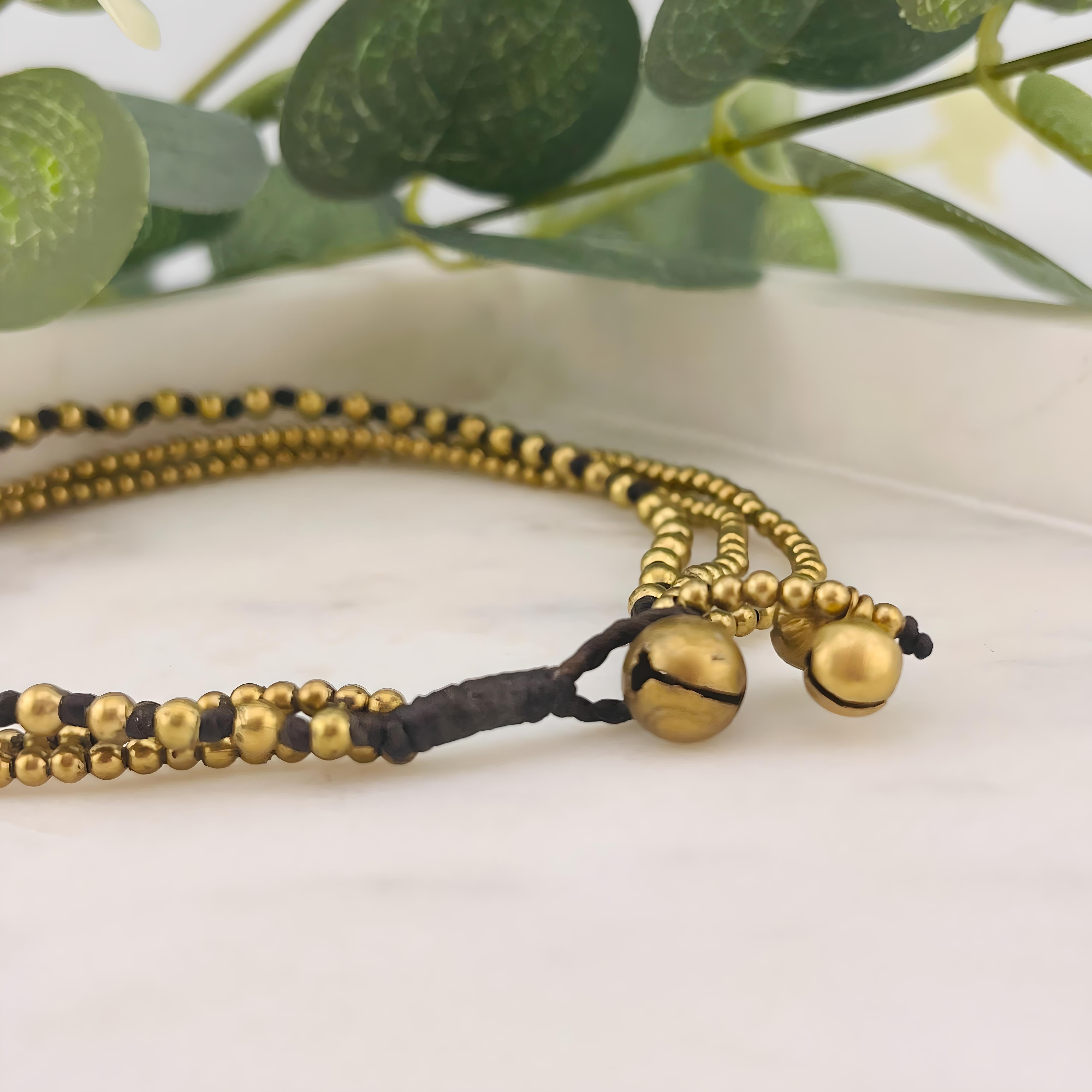 Fusskettchen mit Goldperlen im indisch Boho-Style Ann