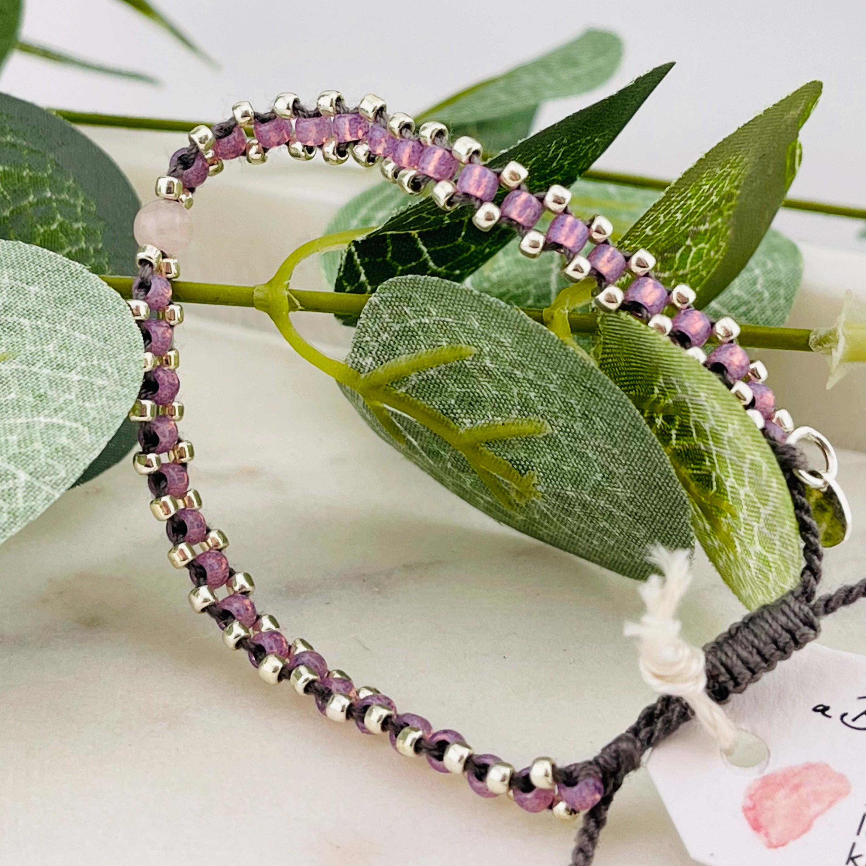 Silberperlen-Armband mit Rosenquarz "Eternal Rose Quartz"