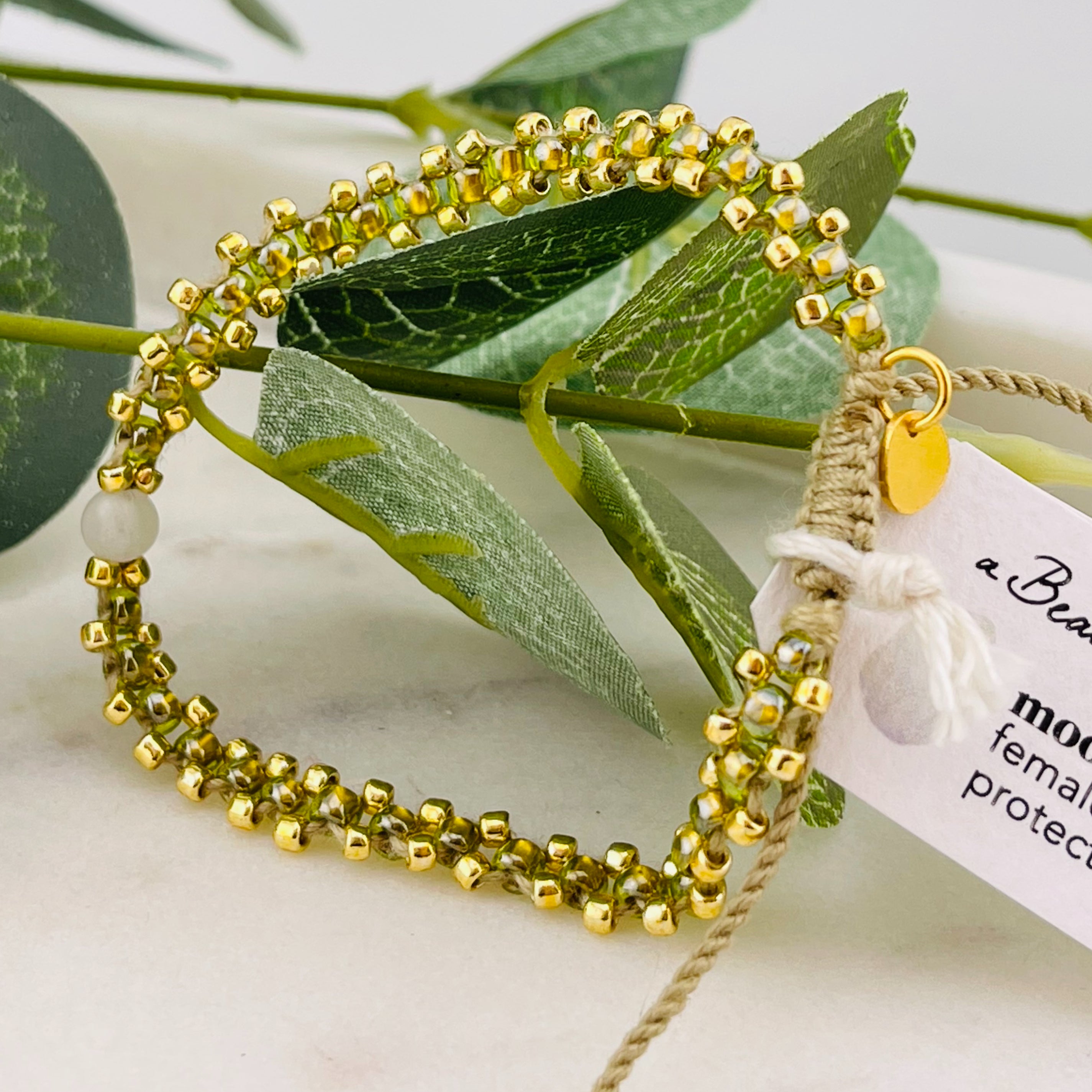 Goldperlen-Armband mit Mondstein "Eternal Moonstone"