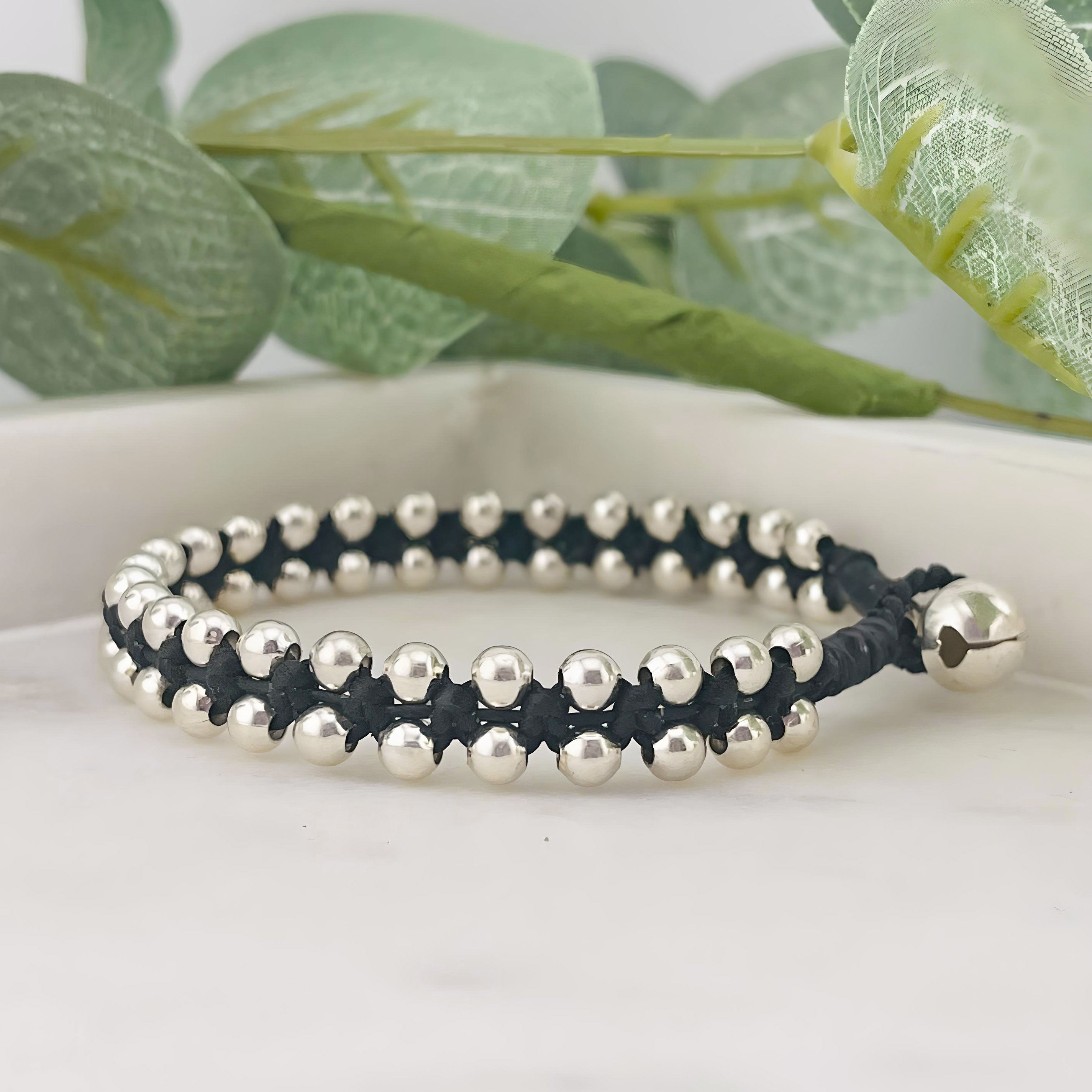 Klassisches Boho Armband mit Silberperlen Ada