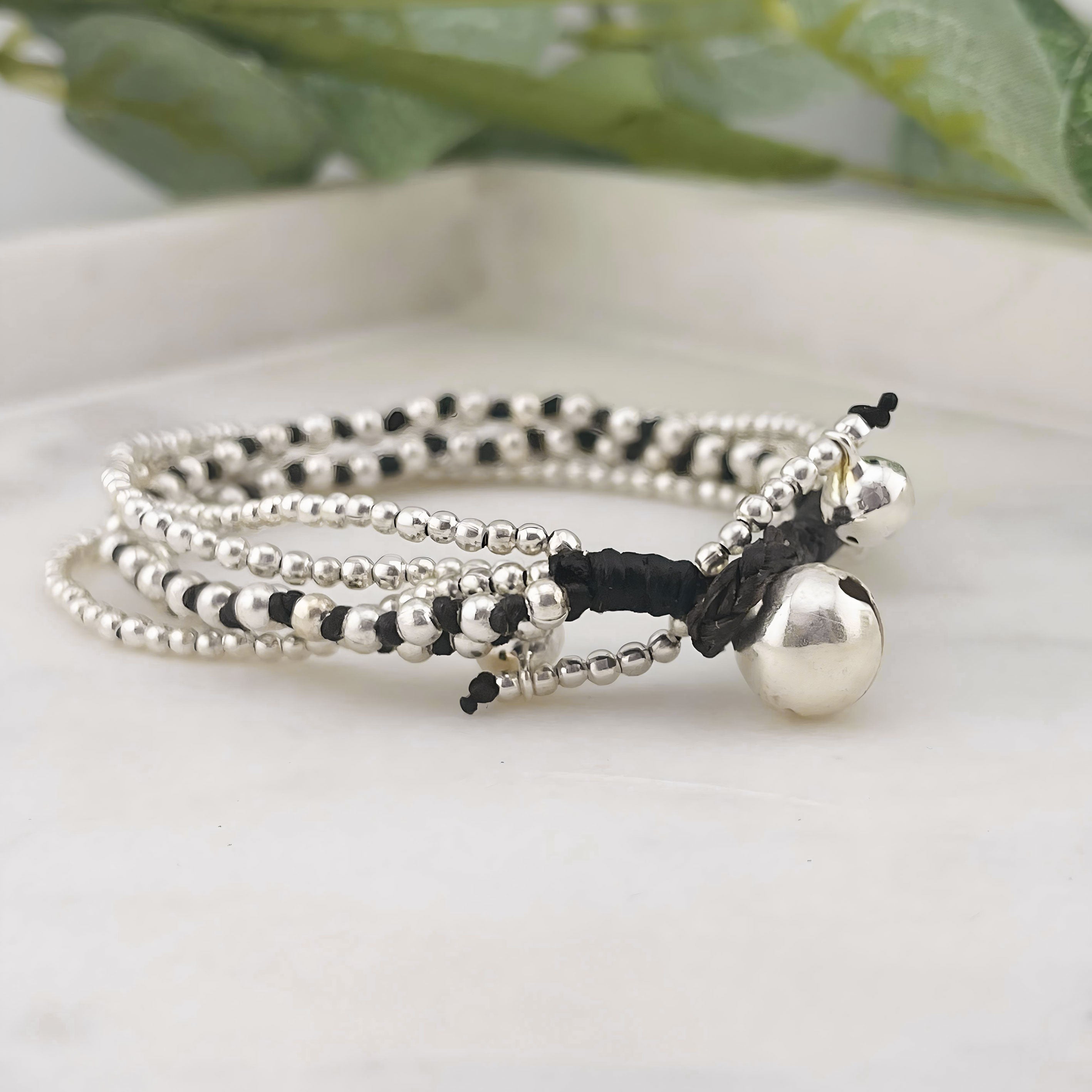 Multi-Strang Armband mit Silberperlen Boho-Style Aileen