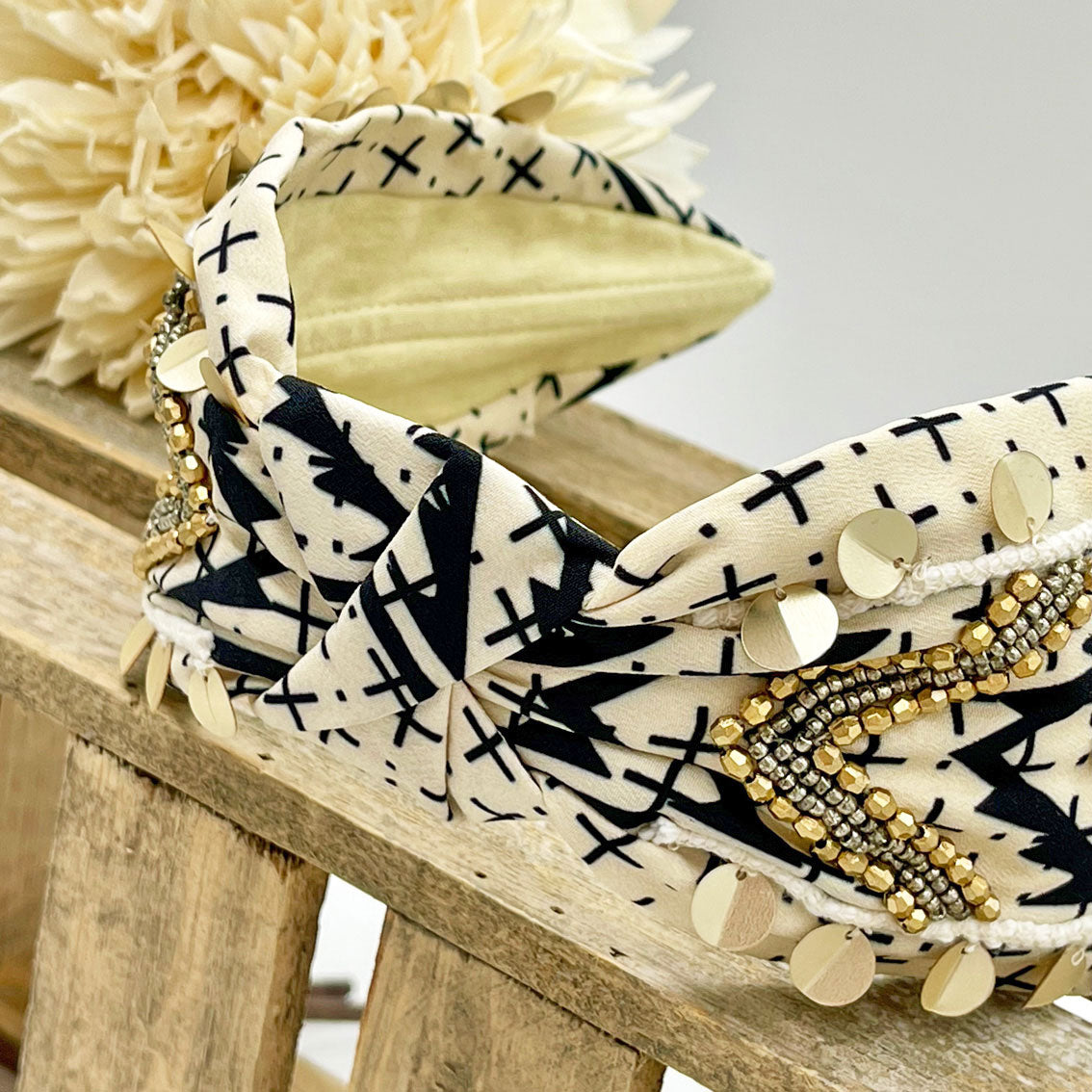 Namjosh Haarreif Schwarz-Weiss-Gold Tijana