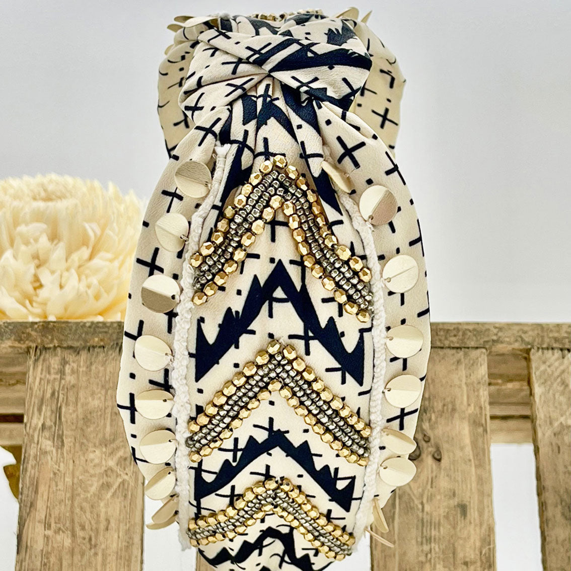 Namjosh Haarreif Schwarz-Weiss-Gold Tijana