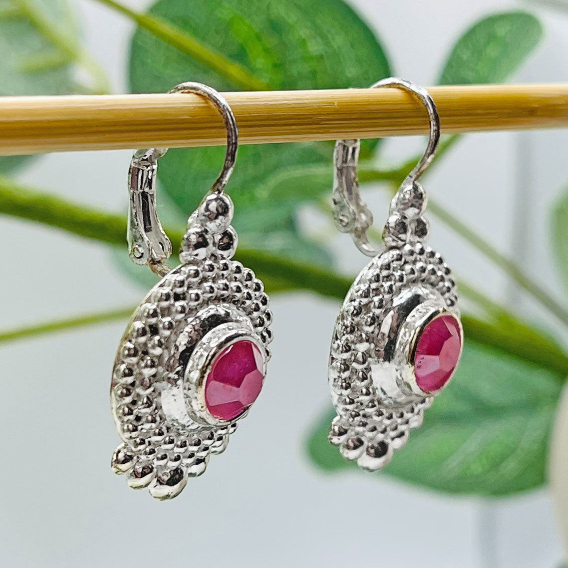 Pink Sand Boho Ohrringe Silber mit pink Turmalin Silvalex