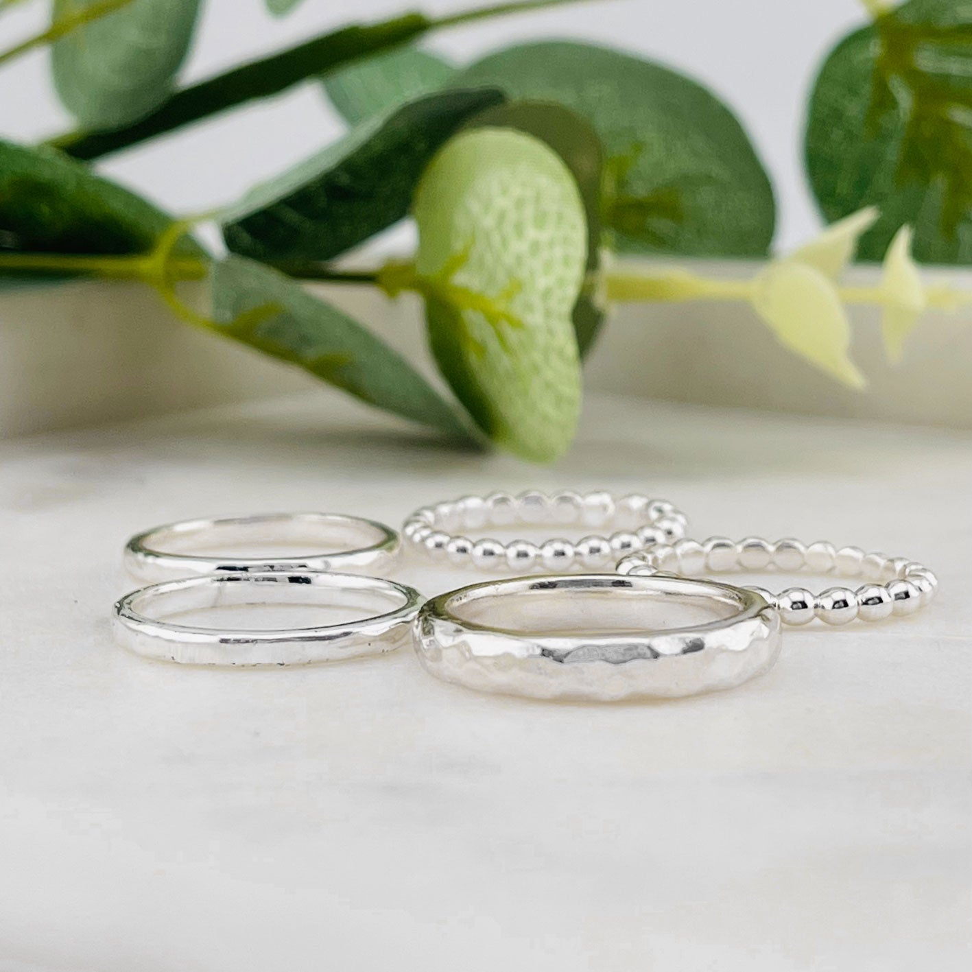 Pink Sand Ring-Set Silber 5-teilig Amanie