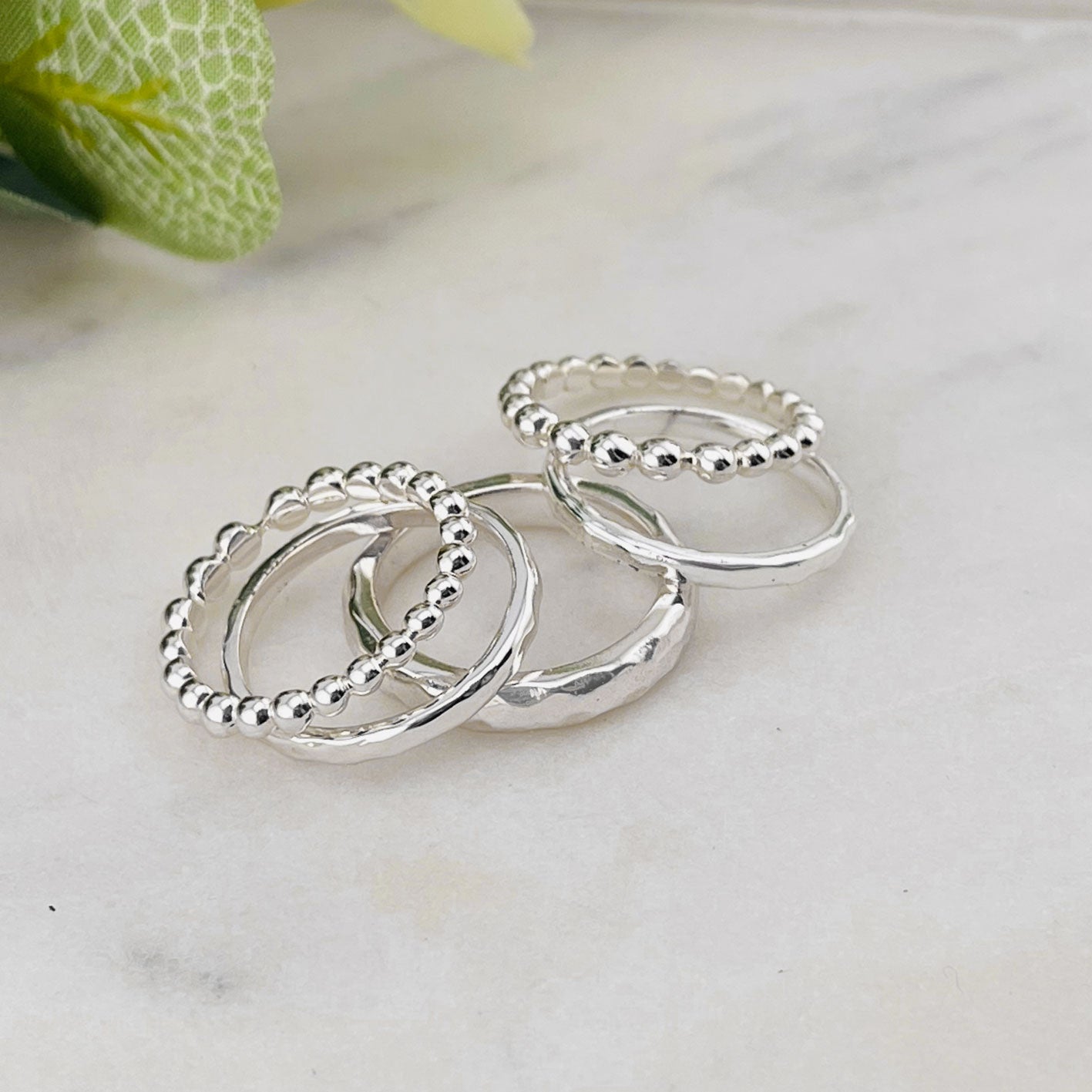 Pink Sand Ring-Set Silber 5-teilig Amanie