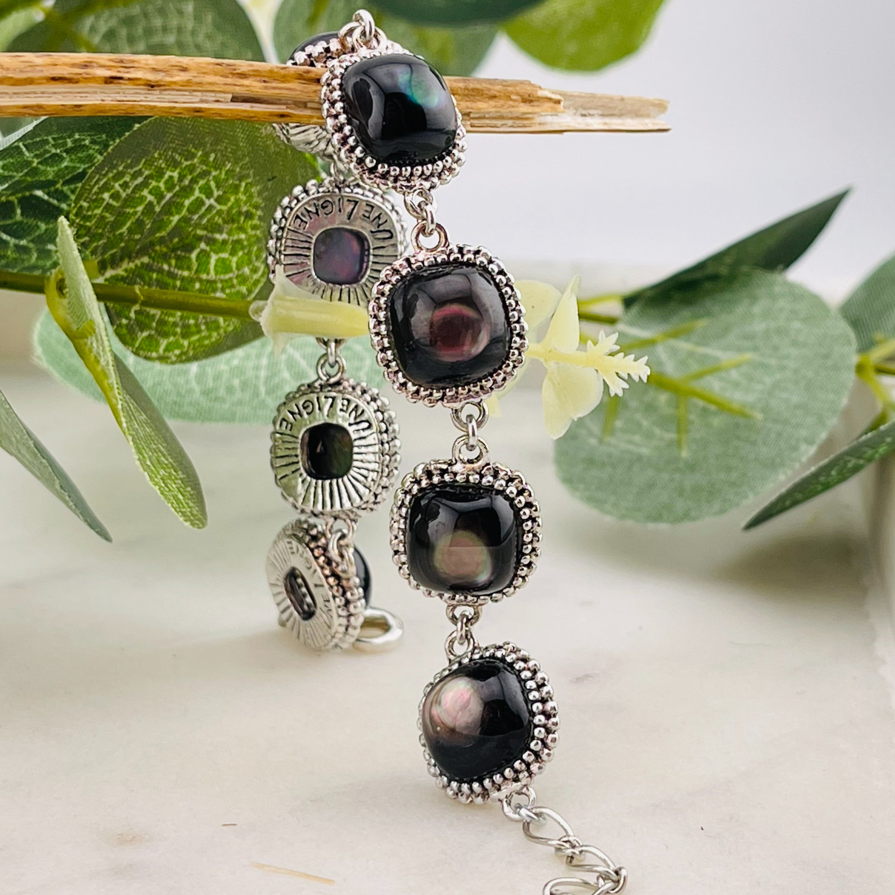 Silberarmband mit Perlmutt Vintage-Style Une Ligne Magali