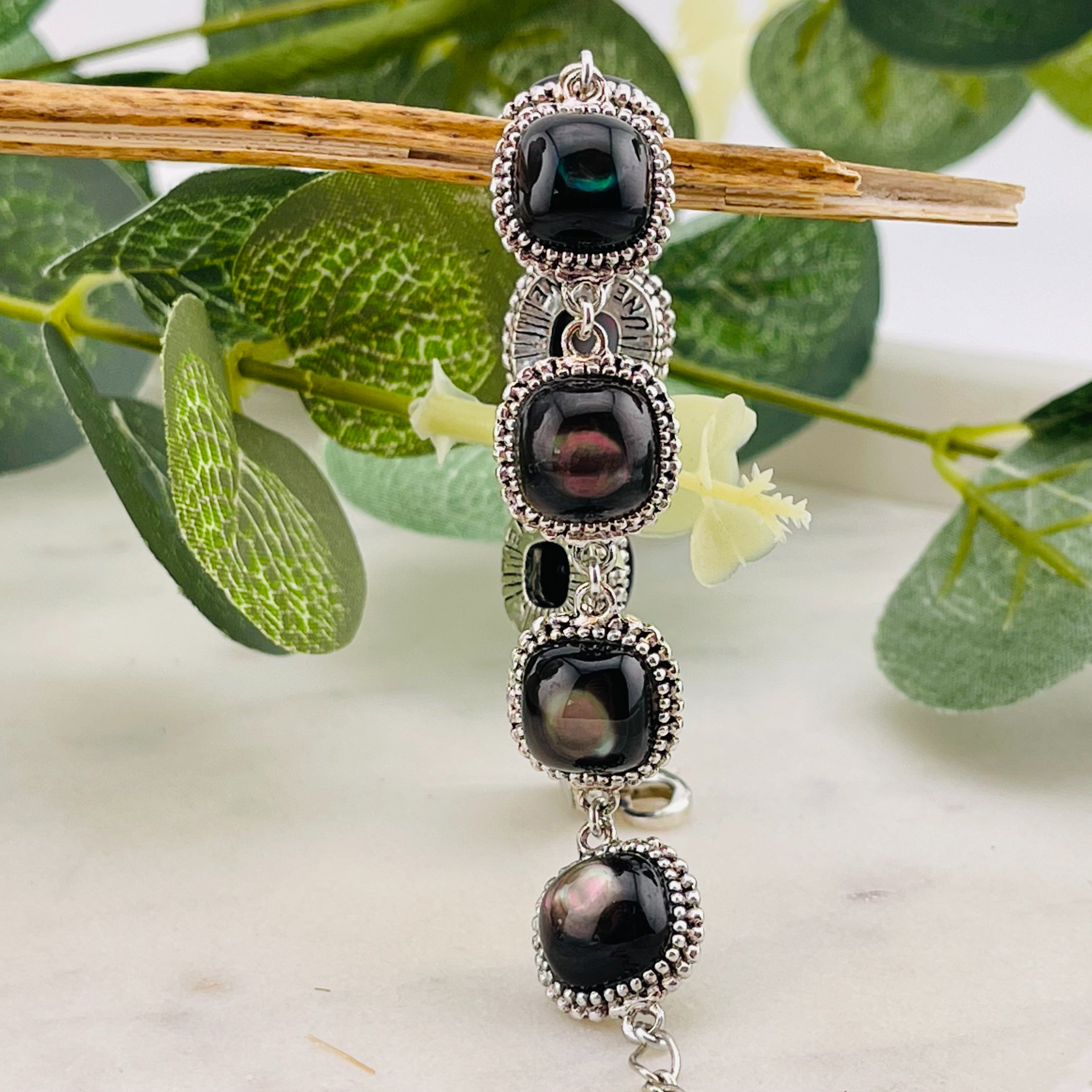 Silberarmband mit Perlmutt Vintage-Style Une Ligne Magali