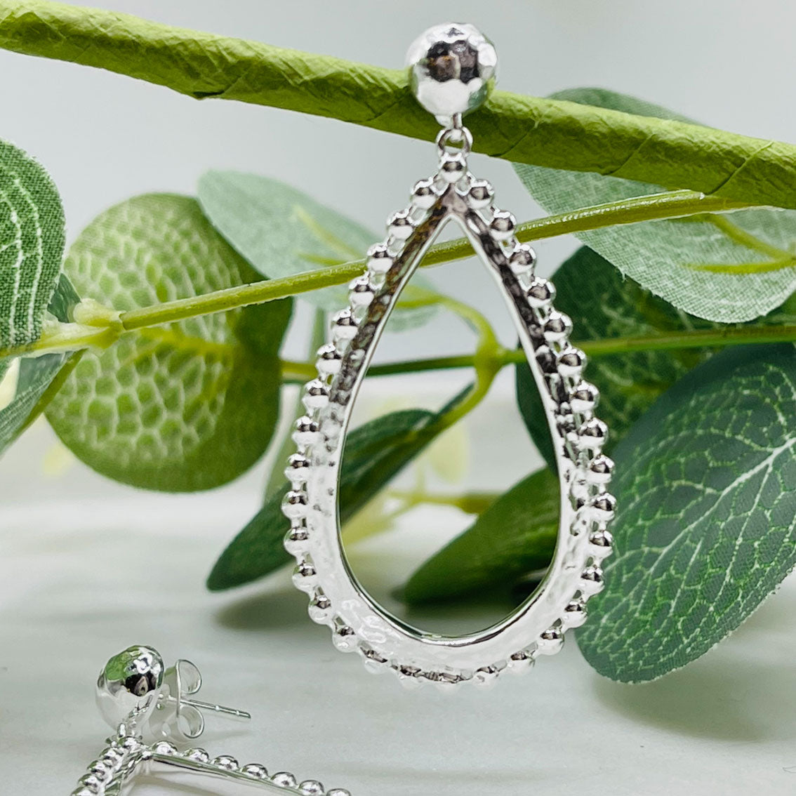 Silberohrringe mit Tropfenanhänger Boho-Chic Pink Sand Riamira