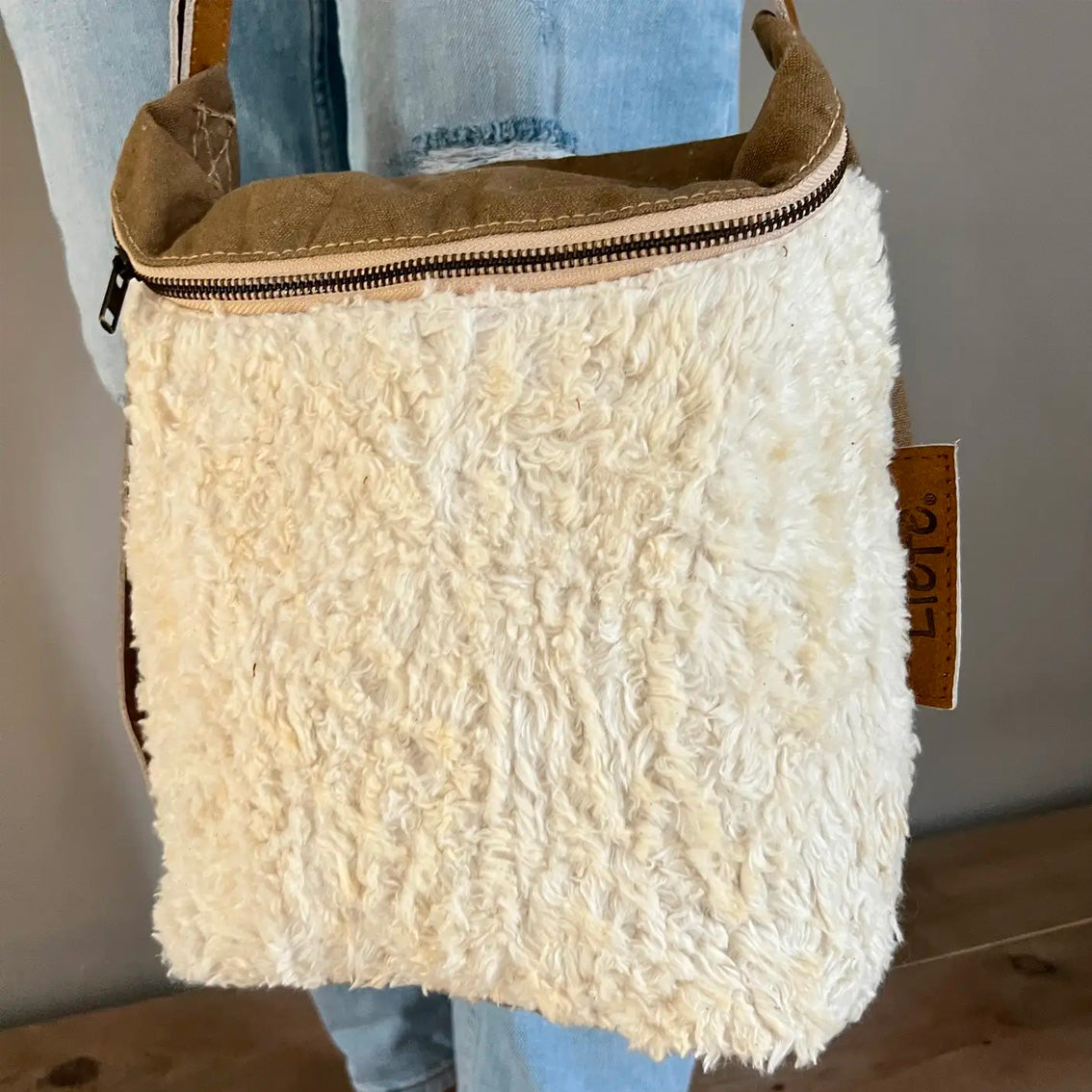 Vintage-Canvas Umhängetasche Teddy Midi Liefe