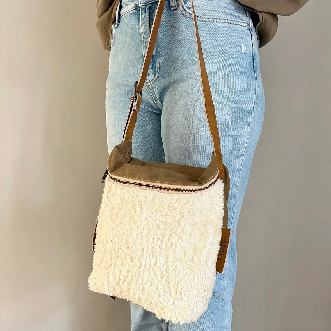 Vintage-Canvas Umhängetasche Teddy Midi Liefe