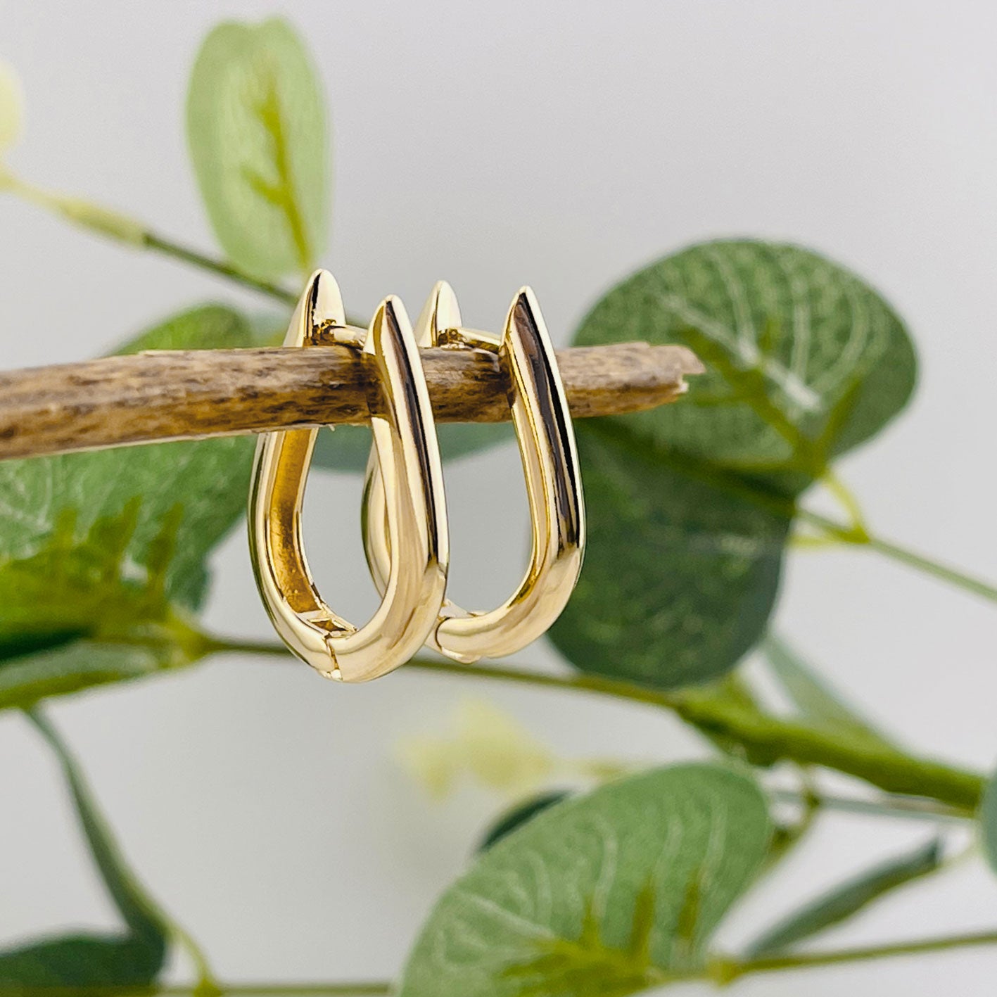Stylische Goldcreolen in U-Form Odna
