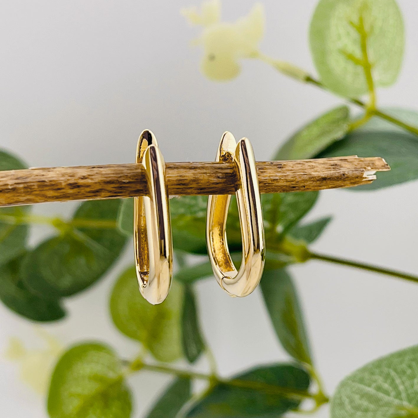 Stylische Goldcreolen in U-Form Odna