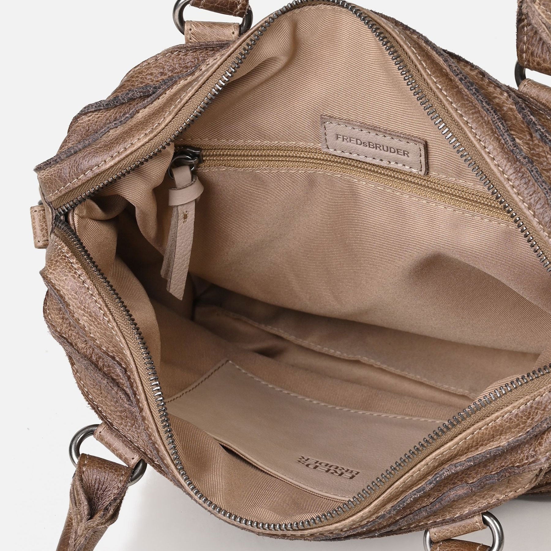 Freds Bruder Handtasche Riffel Warm City Bag Hazelnut
