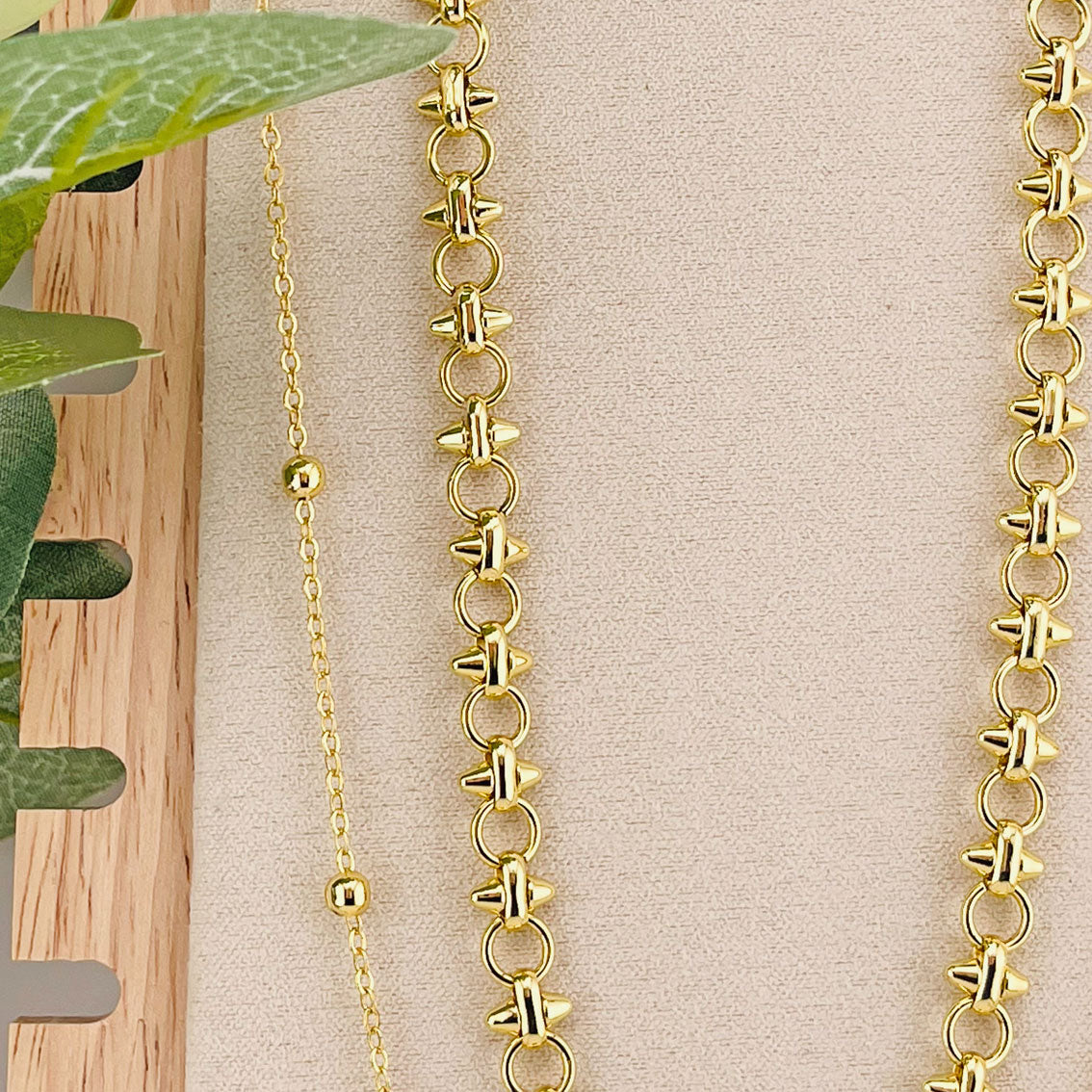 Trendige Doppelkette 18K Gold filled Hirondel