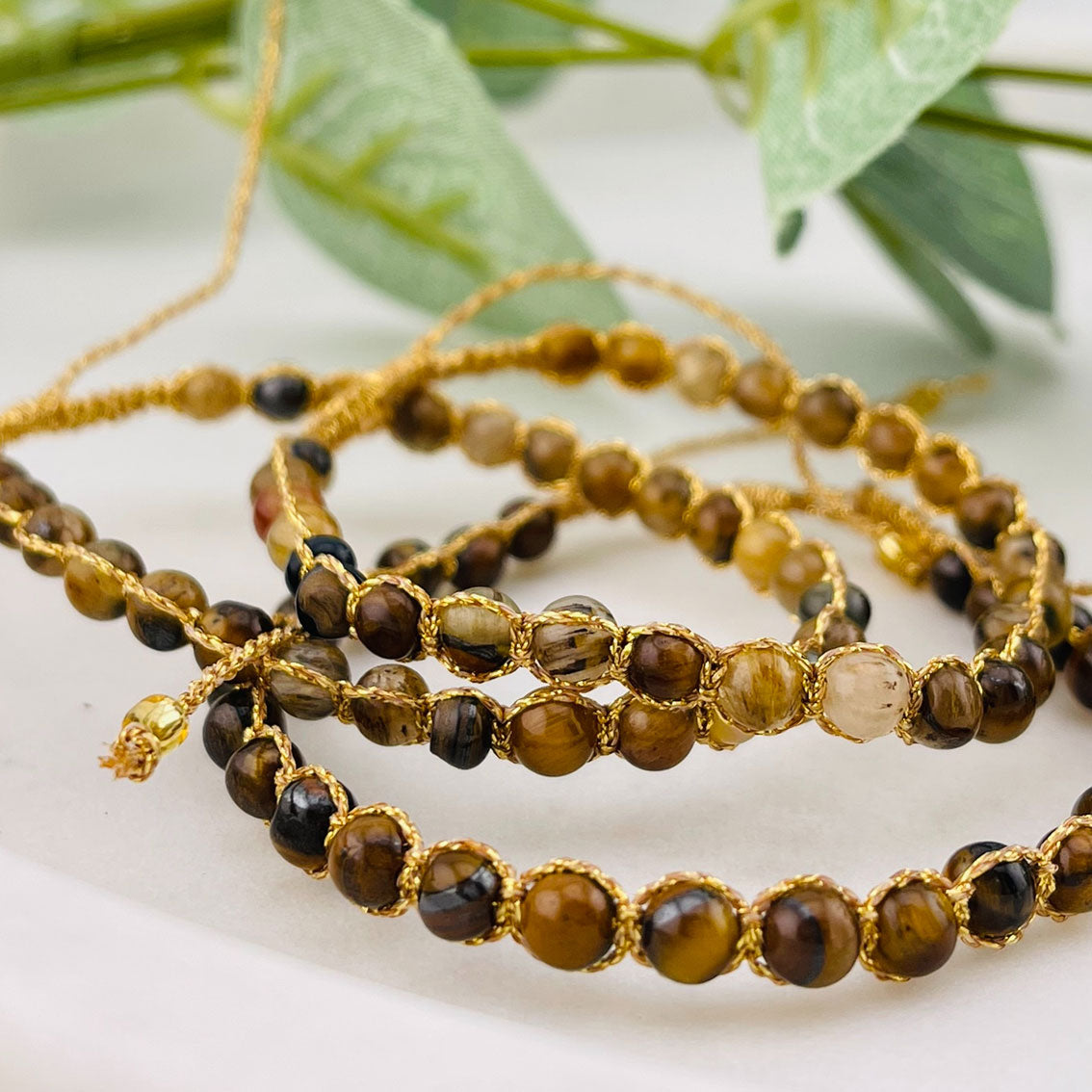 Trendiges Boho-Steinarmband mit Tigerauge & Achat | Bairo Ferlina
