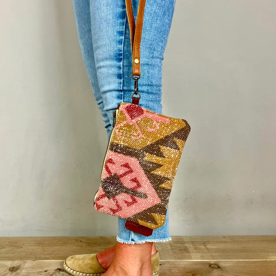 Vintage Clutch aus gebrauchtem Baumwollstoff Maya