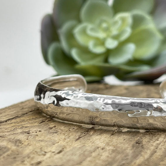 Silber Armreif gehämmert Pink Sand Alea