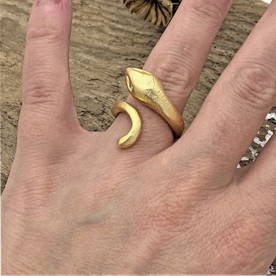 Goldener Ring in Form einer freundlichen Schlage Shinae